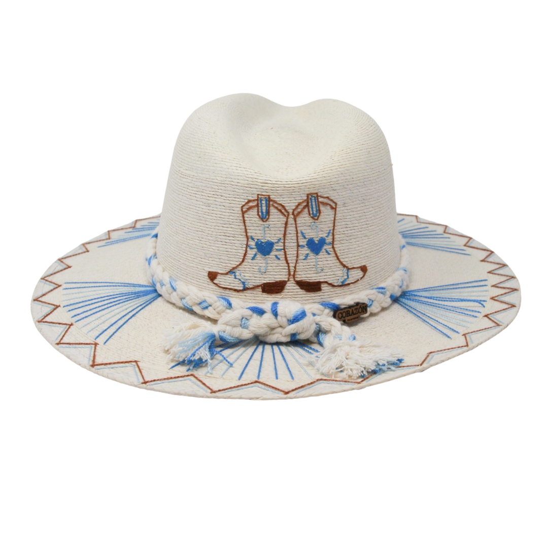 Exclusive Blue and Brown Boots Hat by Corazon Playero