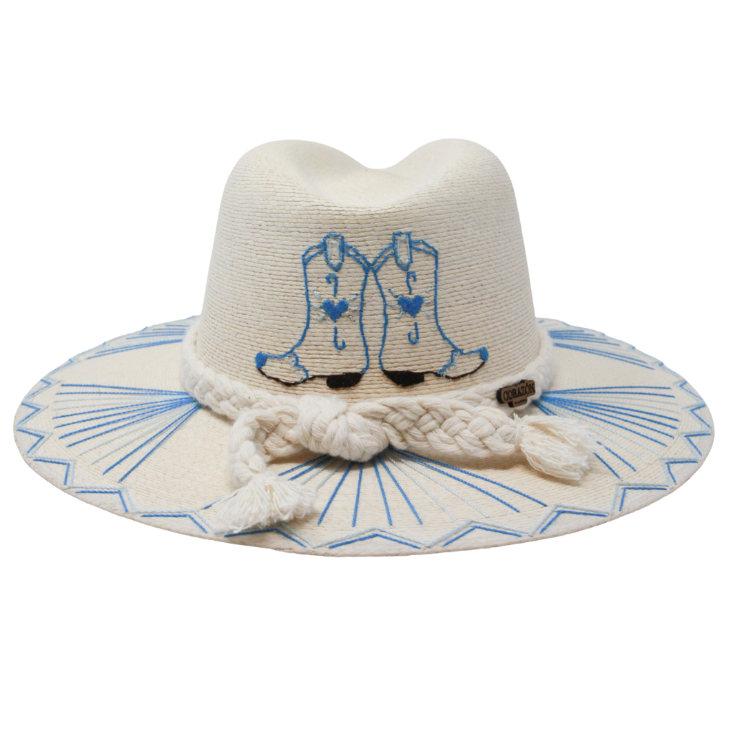 Exclusive Light Blue Boots Hat by Corazon Playero