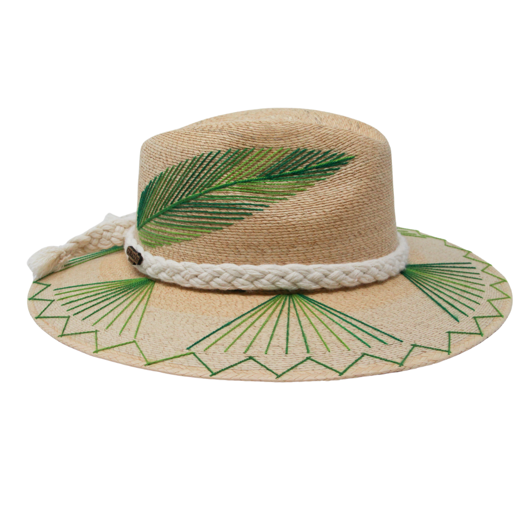 Green Feather Hat by Corazon Playero -HSG