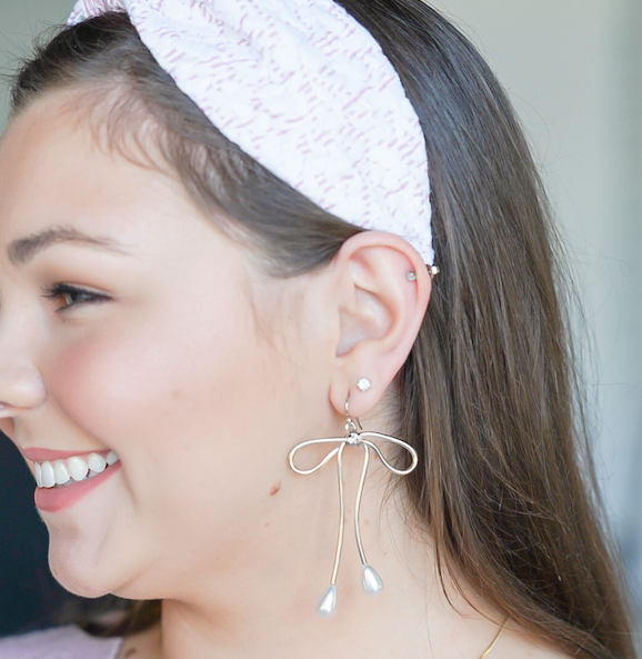 Pearl Detail Bow Earring by Pearl by Lela Rose