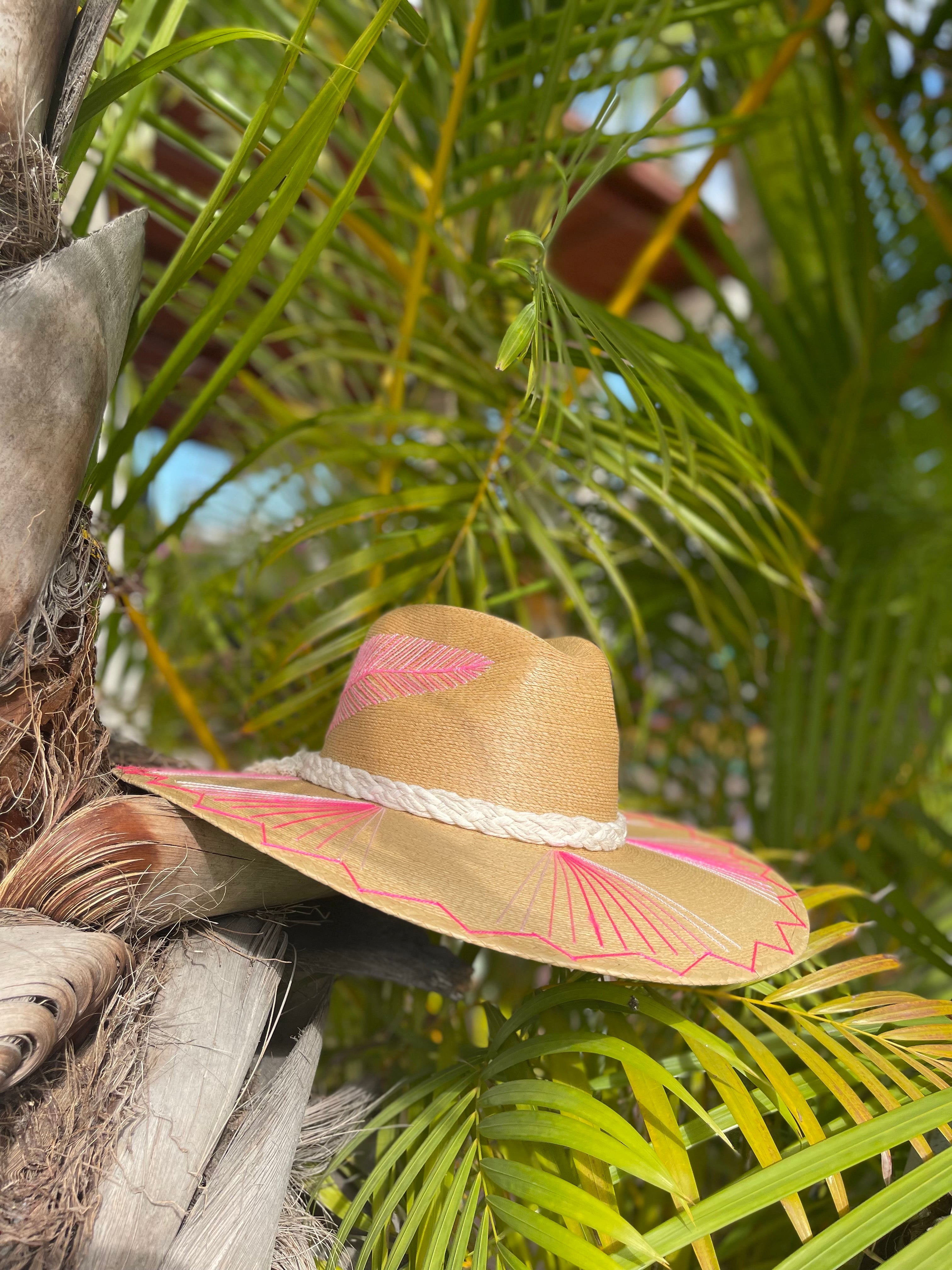Pink Feather Hat by Corazon Playero