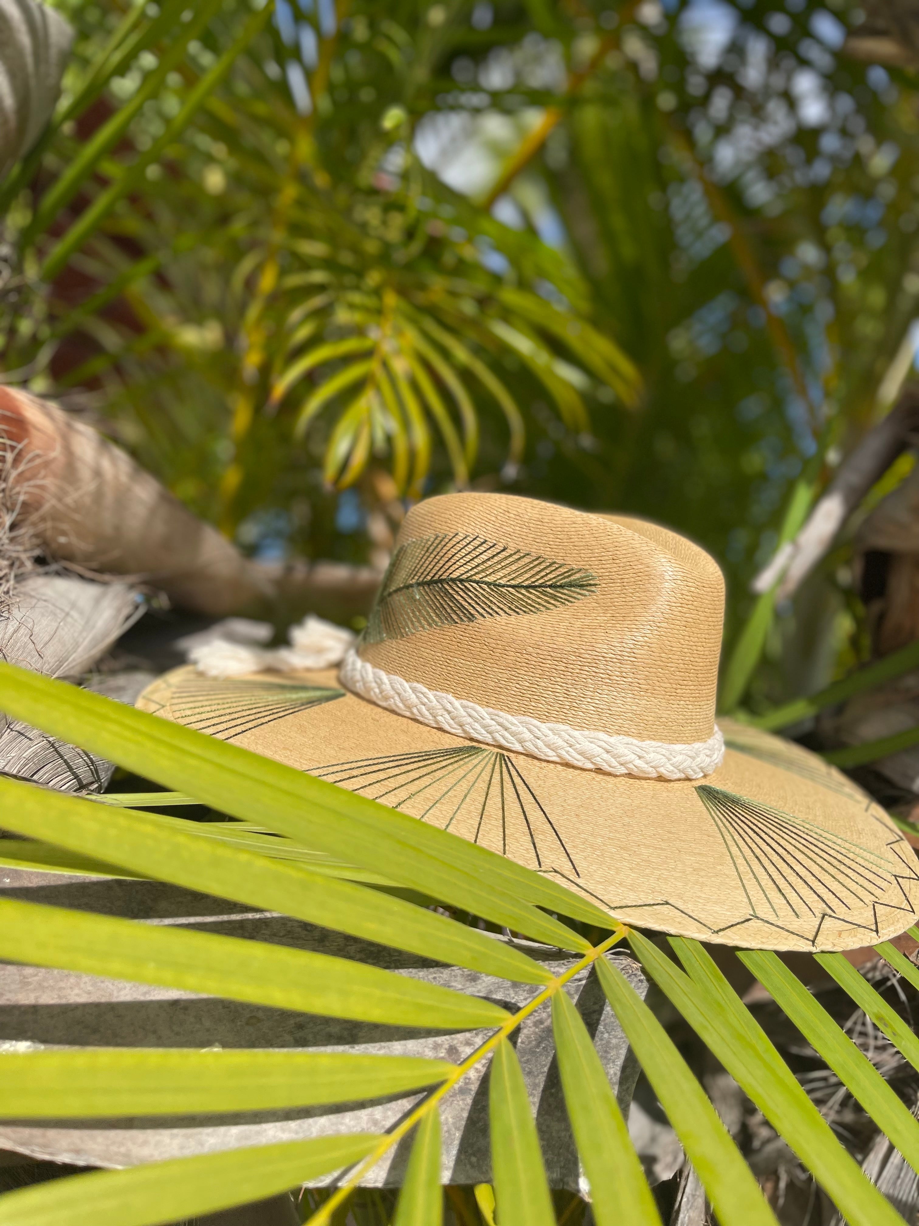Green Feather Hat by Corazon Playero -HSG