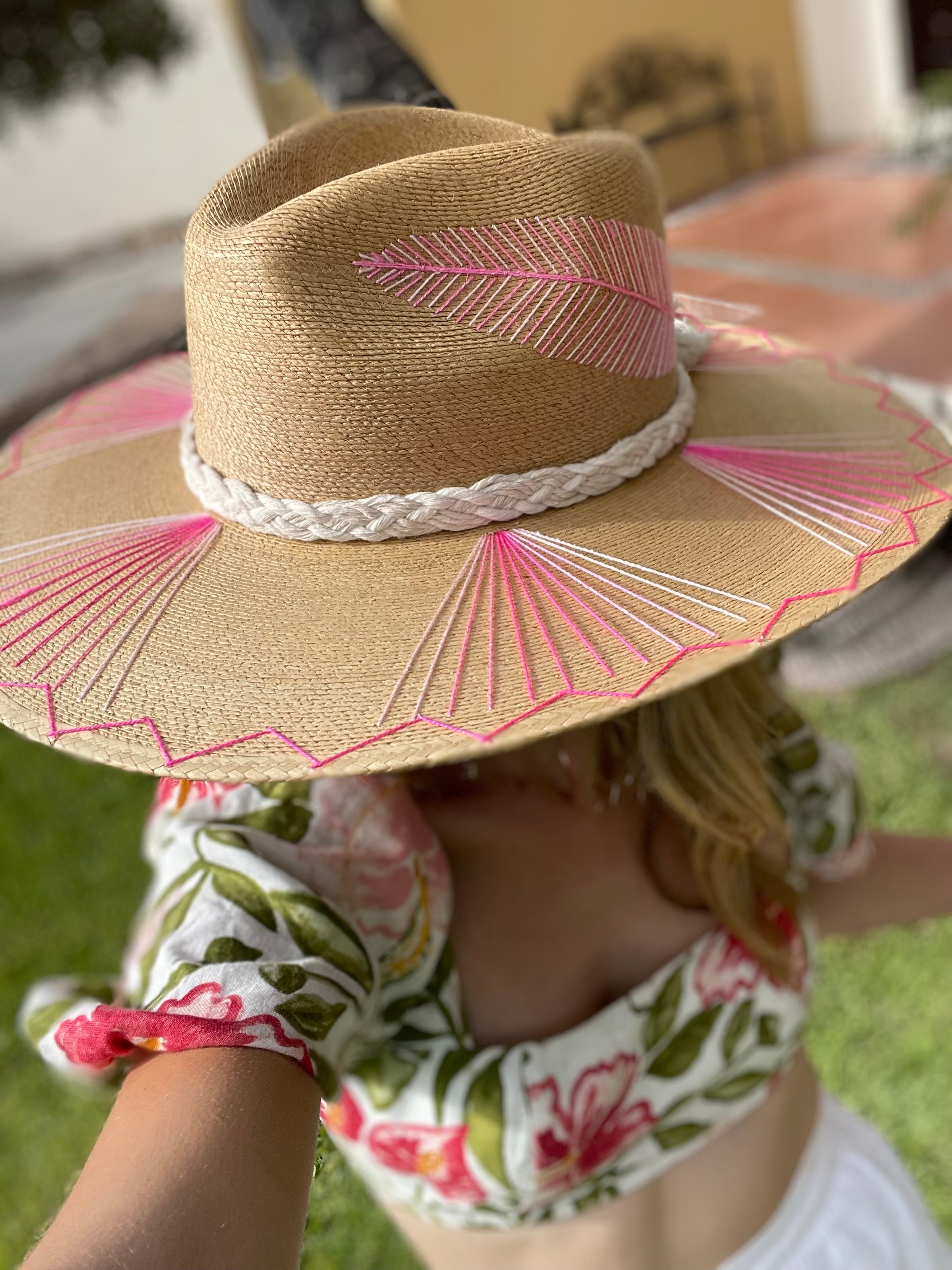 Pink Feather Hat by Corazon Playero