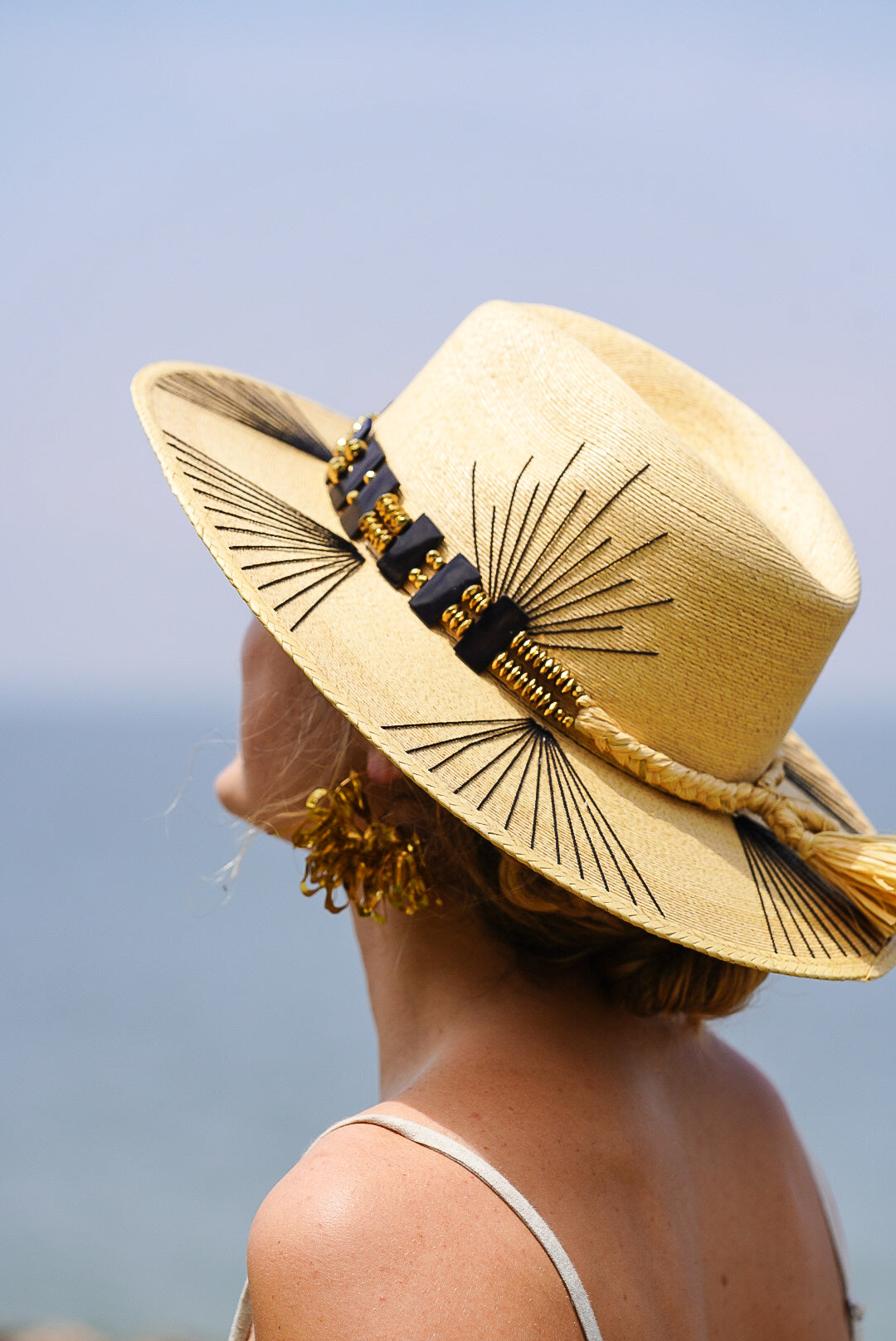 Black Agave Palm Hat | Handmade Beach Hat by Corazon Playero