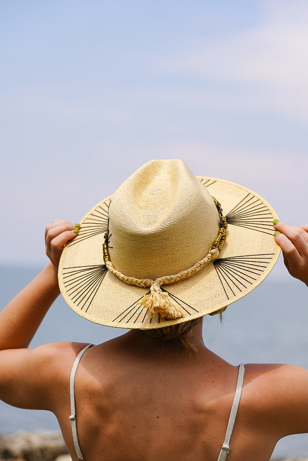Black Agave Palm Hat | Handmade Beach Hat by Corazon Playero
