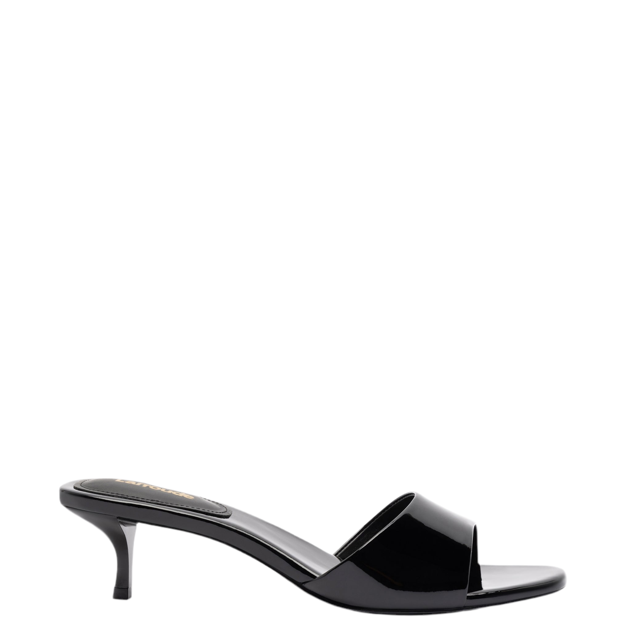 Greta Mule In Black Patent Leather by Larroudé