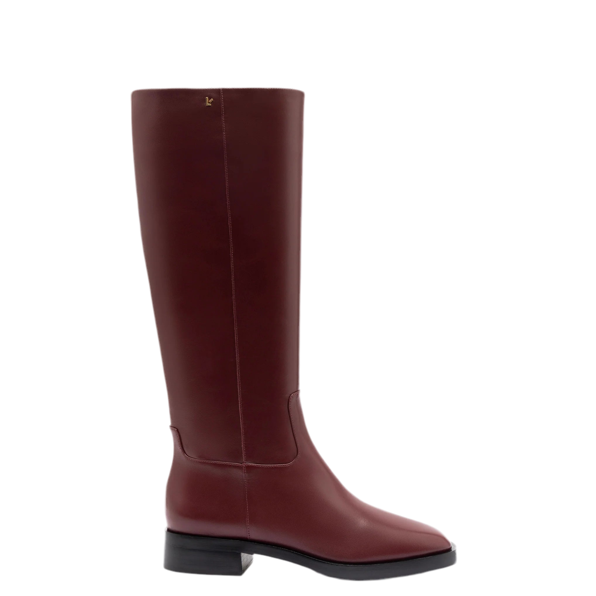 Anne Boot In Burgundy Leather by Larroudé