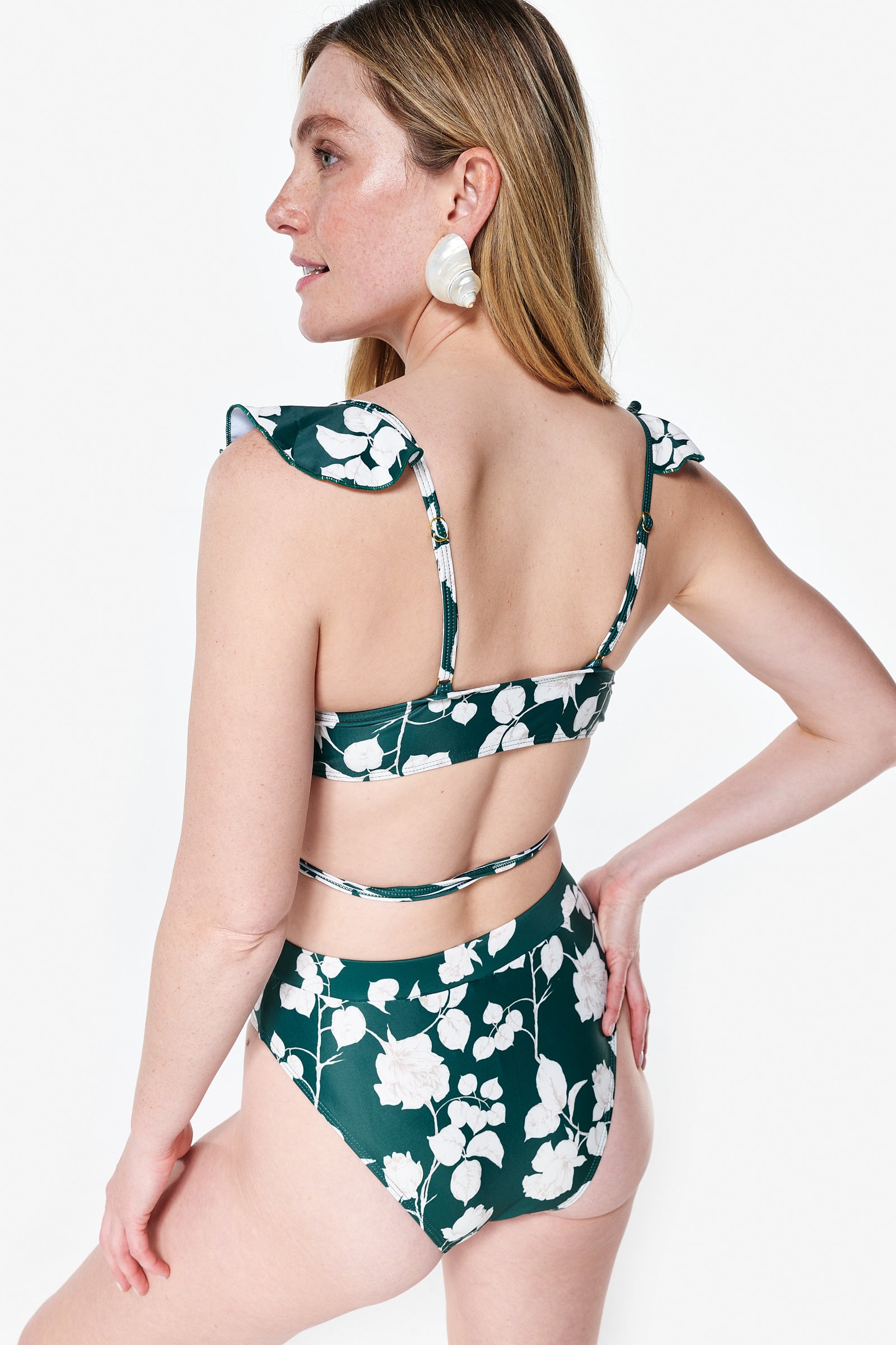 Bry Bottom In Green Floral by Sister Swim