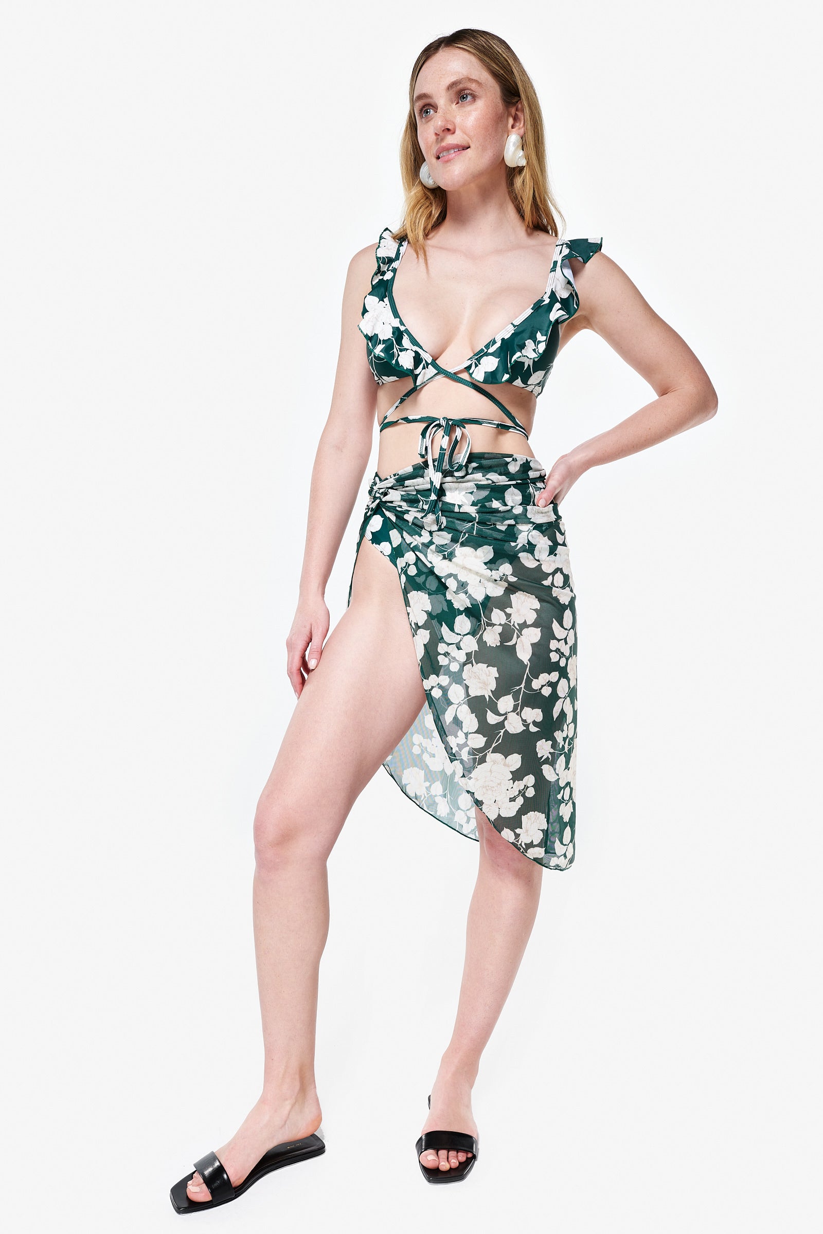 Agee Top in Green Floral by Sister Swim