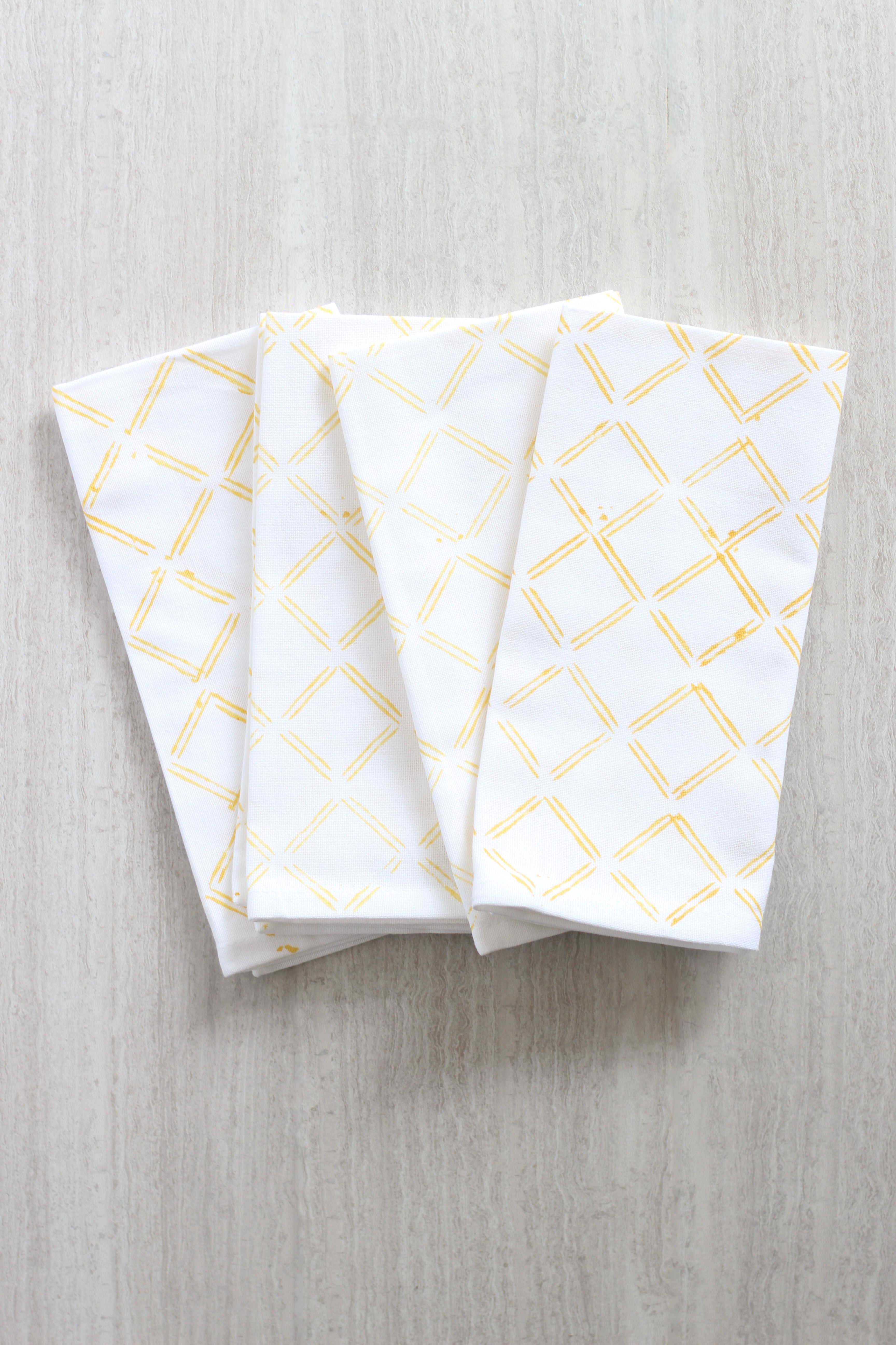 Dinner Napkins (set of 4) - Dash, Yellow by Mended