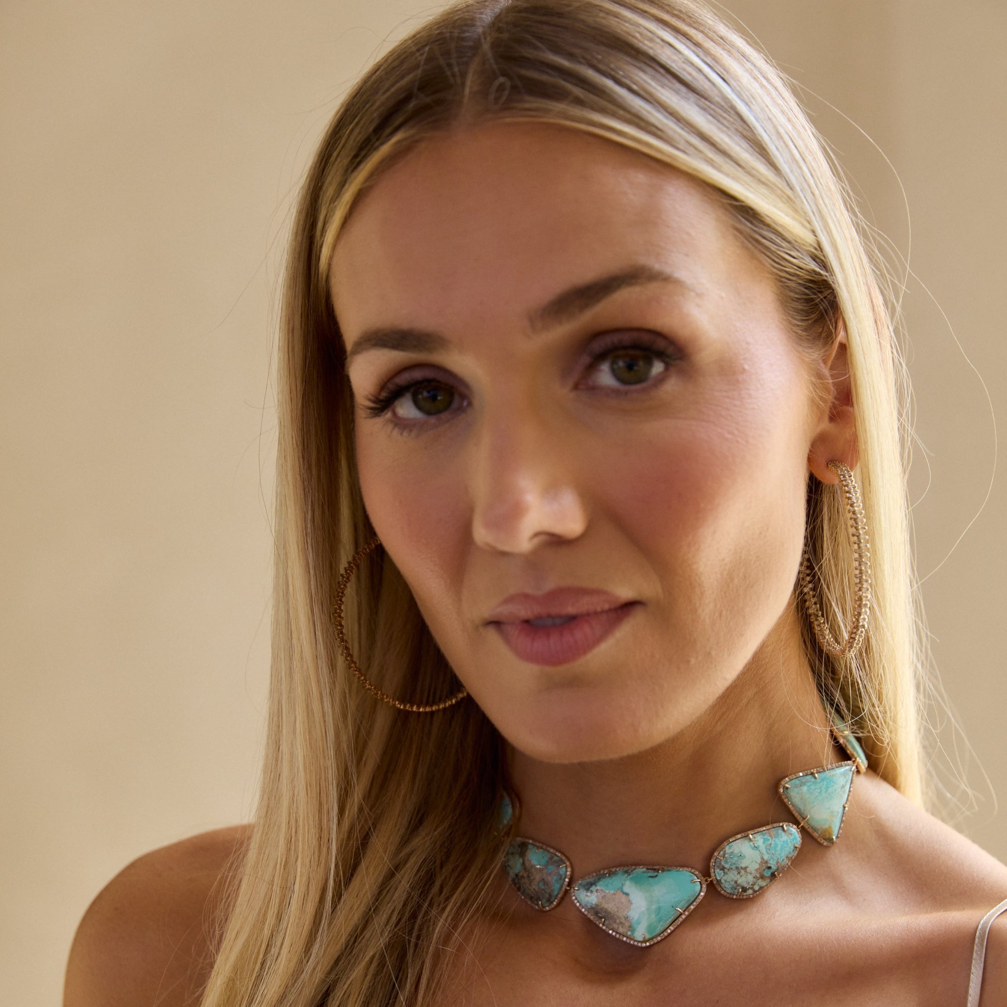 14k Whitewater Turquoise Diamond Choker by S. Carter Designs