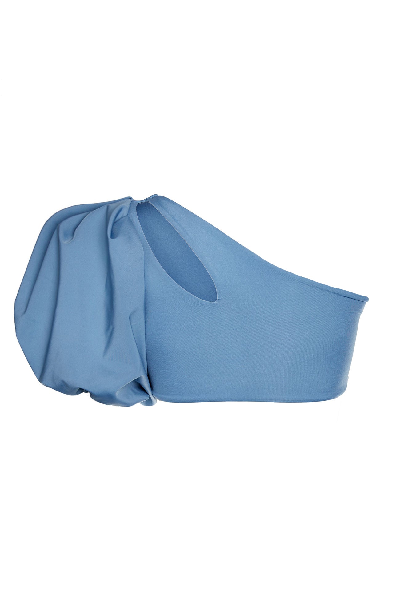 Eden Asymmetrical Puff Sleeve Bikini Top in Sky Blue by Sanlier