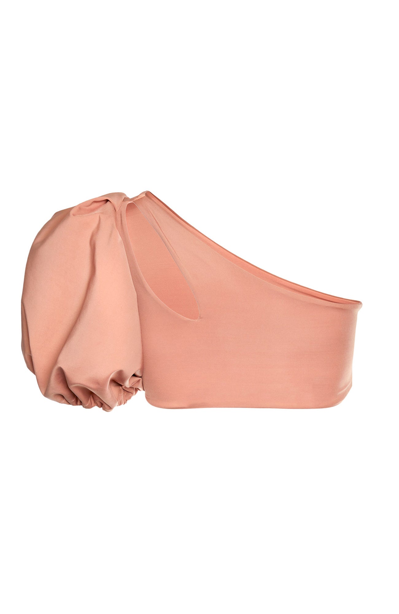 Eden Asymmetrical Puff Sleeve Bikini Top in Rose by Sanlier