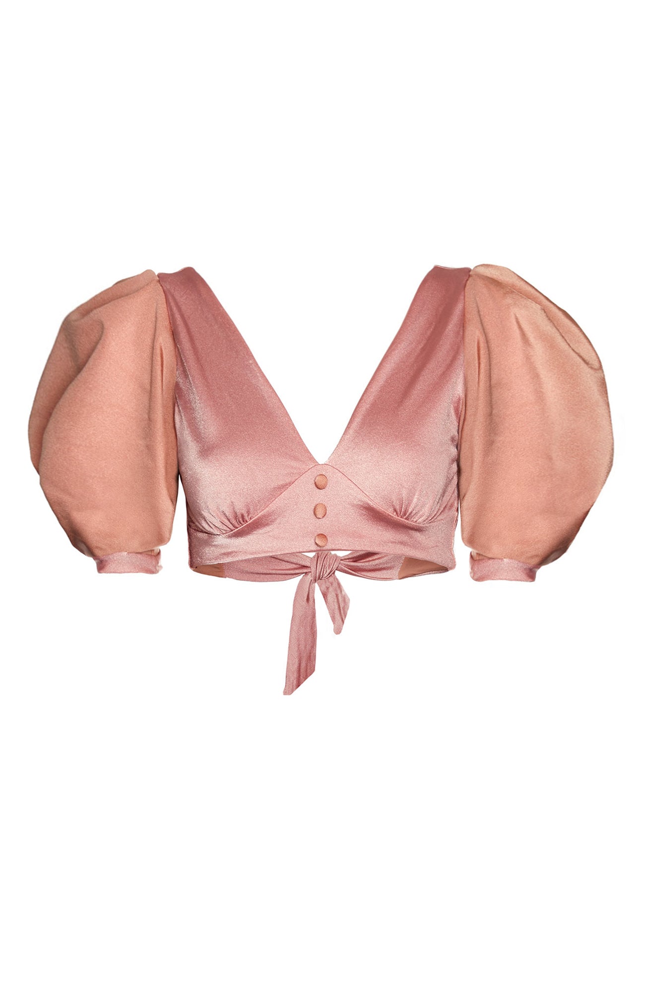 Rose Puff Sleeve Bikini Top by Sanlier