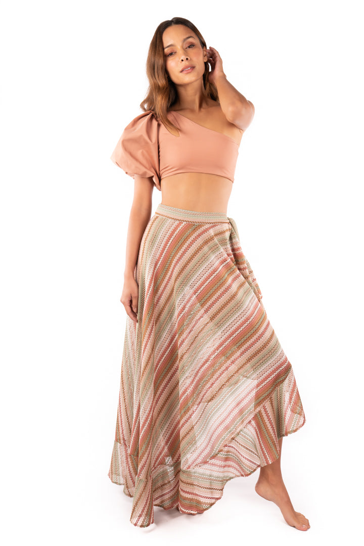 Saladita Spring Multicolor Ruffle Skirt by Sanlier