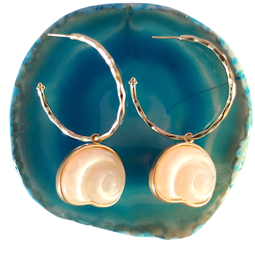 Mia Hoops - Spiral Shell Charm by Gresham