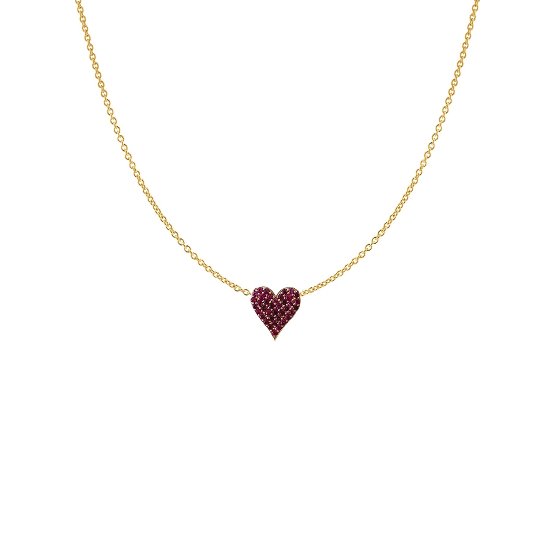 14k Pink Sapphire Dainty Diamond Heart by S. Carter Designs