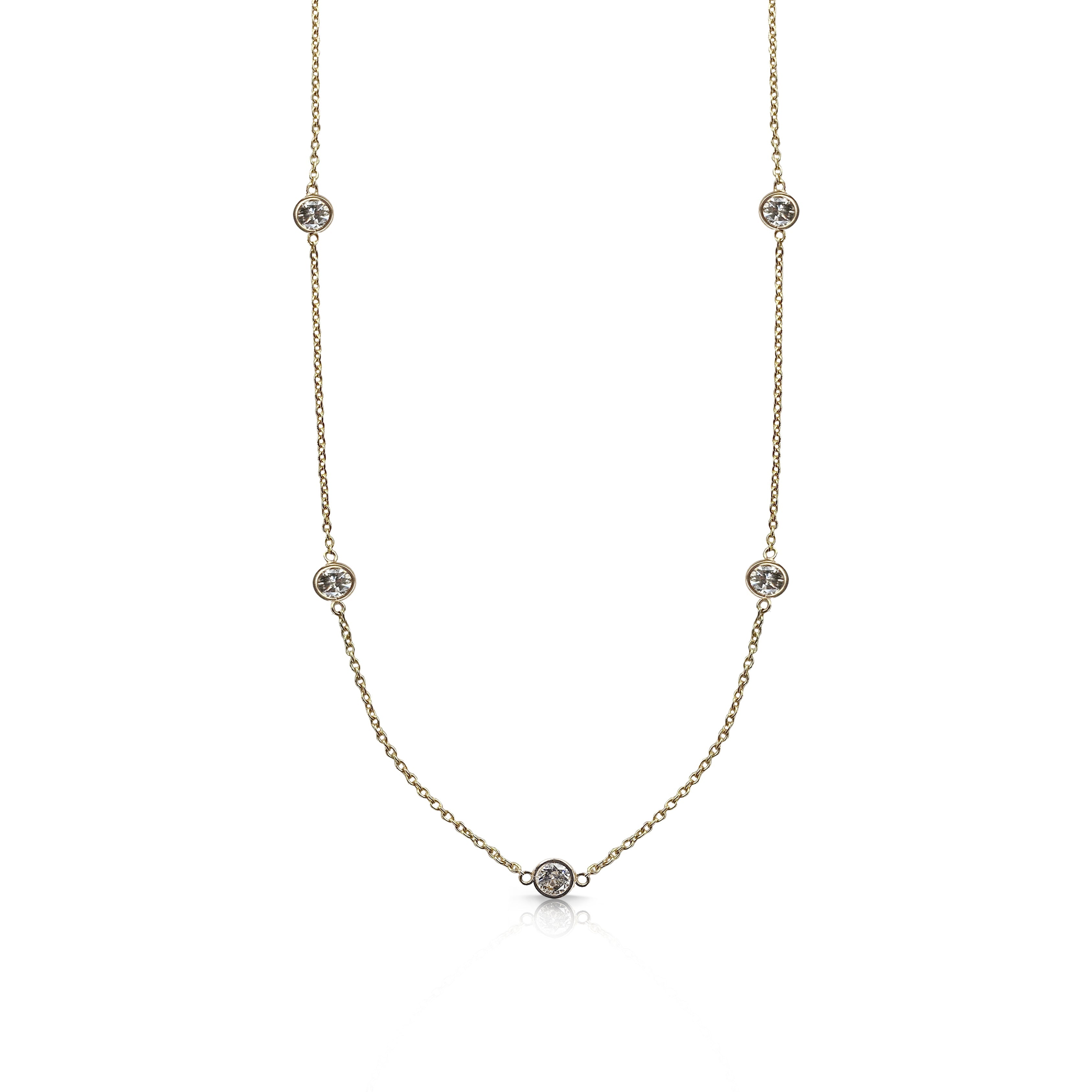 14k Yellow Gold Dainty Diamond Necklace by S.Carter Designs