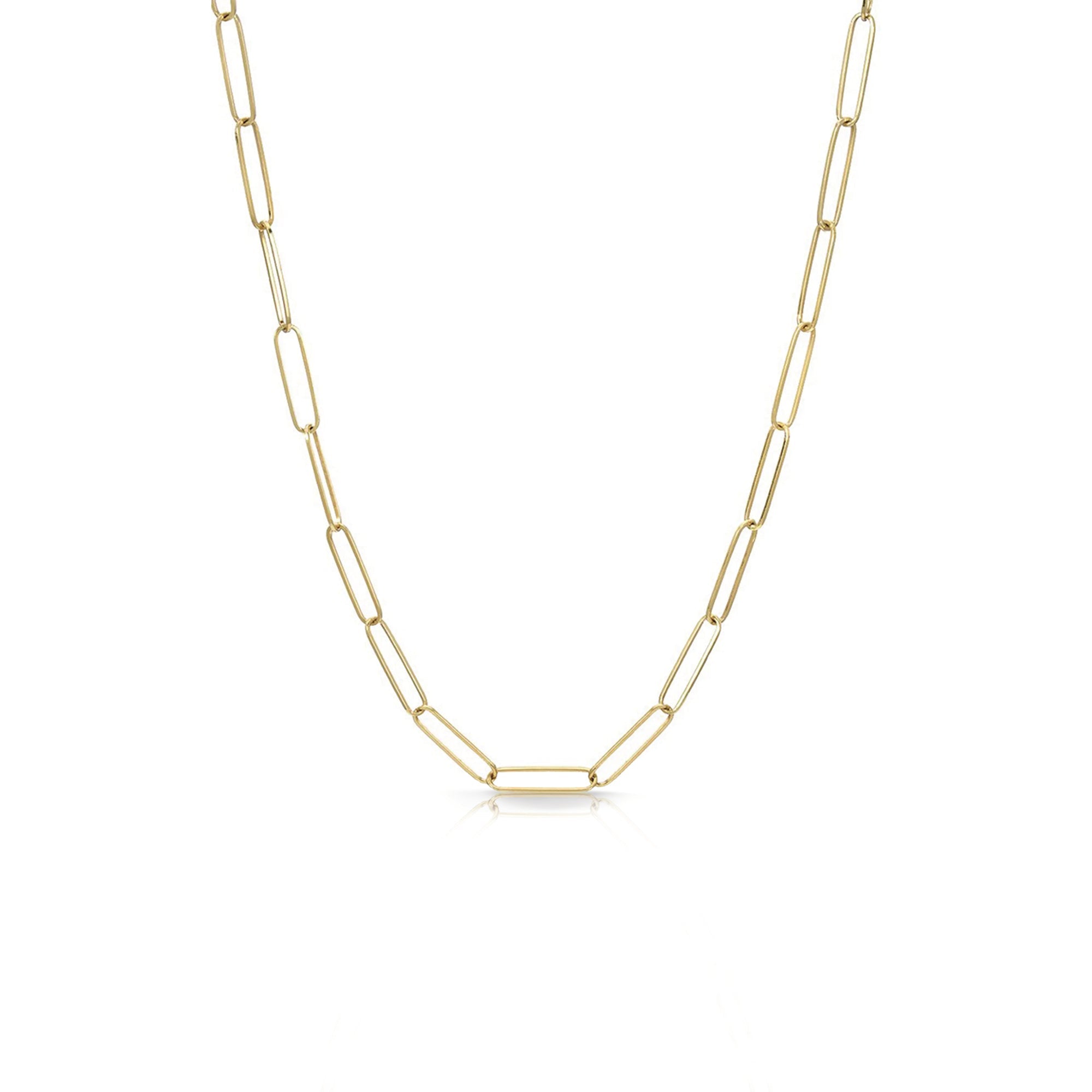 14k Elongated Paperclip Chain by S. Carter Designs