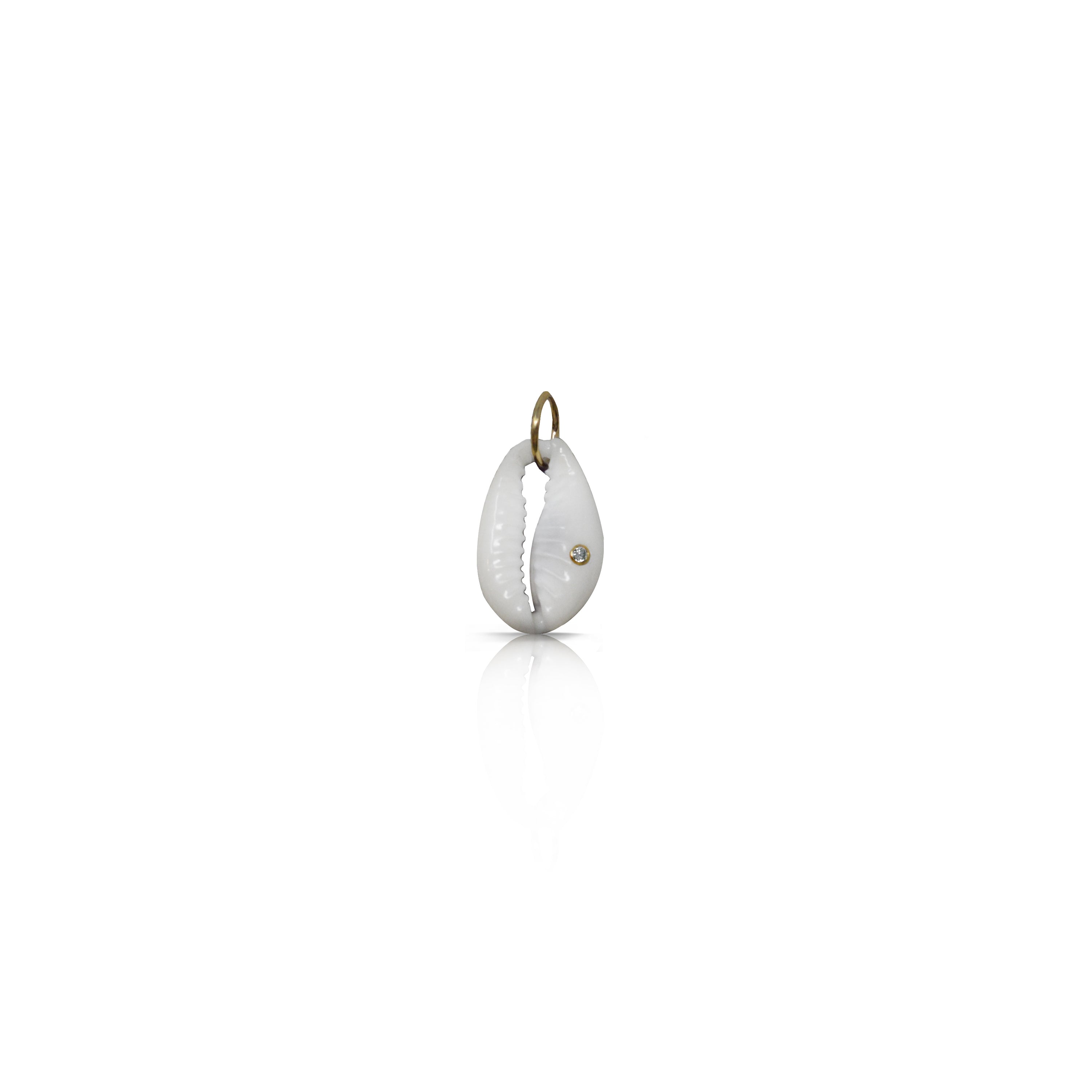 14k Natural Cowrie Charm by S.Carter Designs