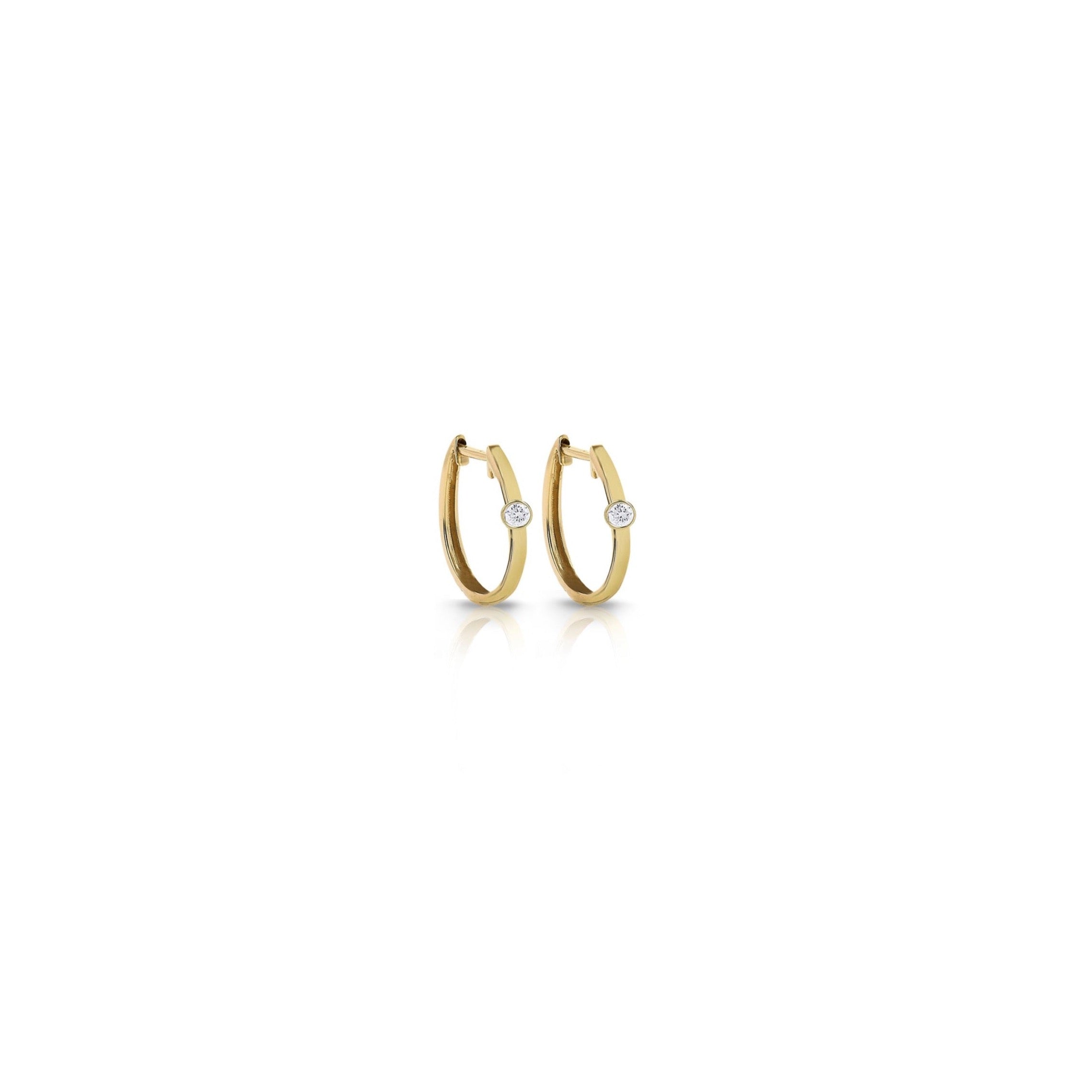 14k 1 Diamond Huggies by S. Carter Designs