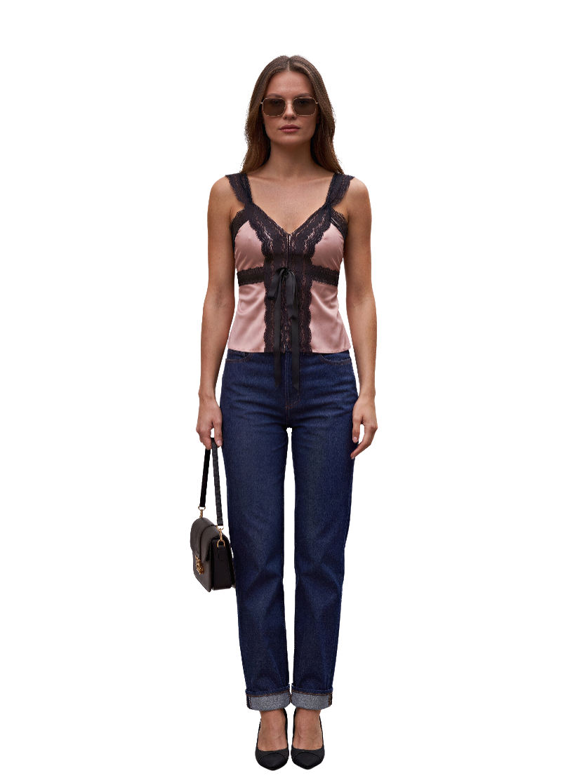 Stephanie Silk and Lace Cami - Dusty Mauve by Miguelina