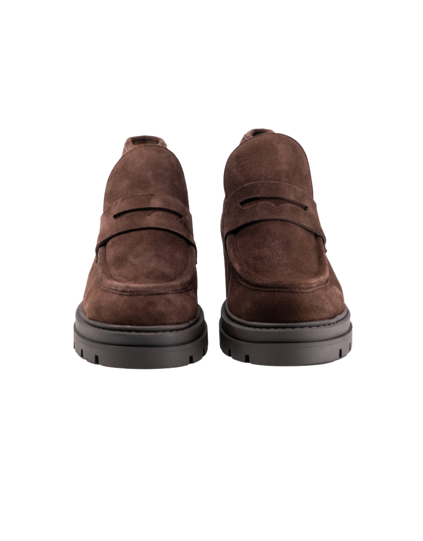 Elia Chocolate Suede Boot by Andrea Gomez