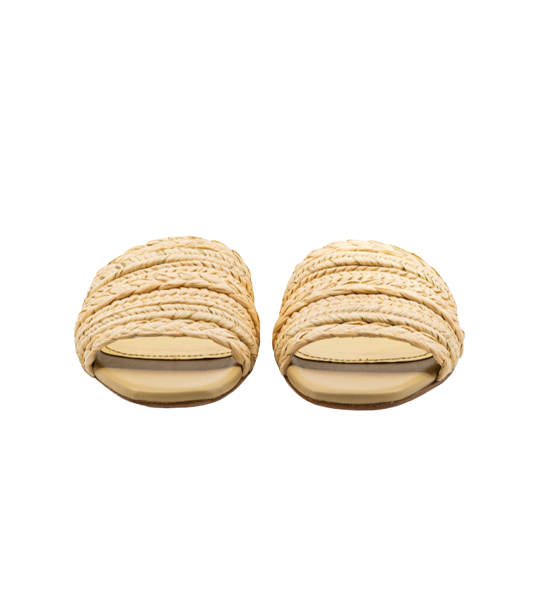 Denise Natural Raffia Slide by Andrea Gomez