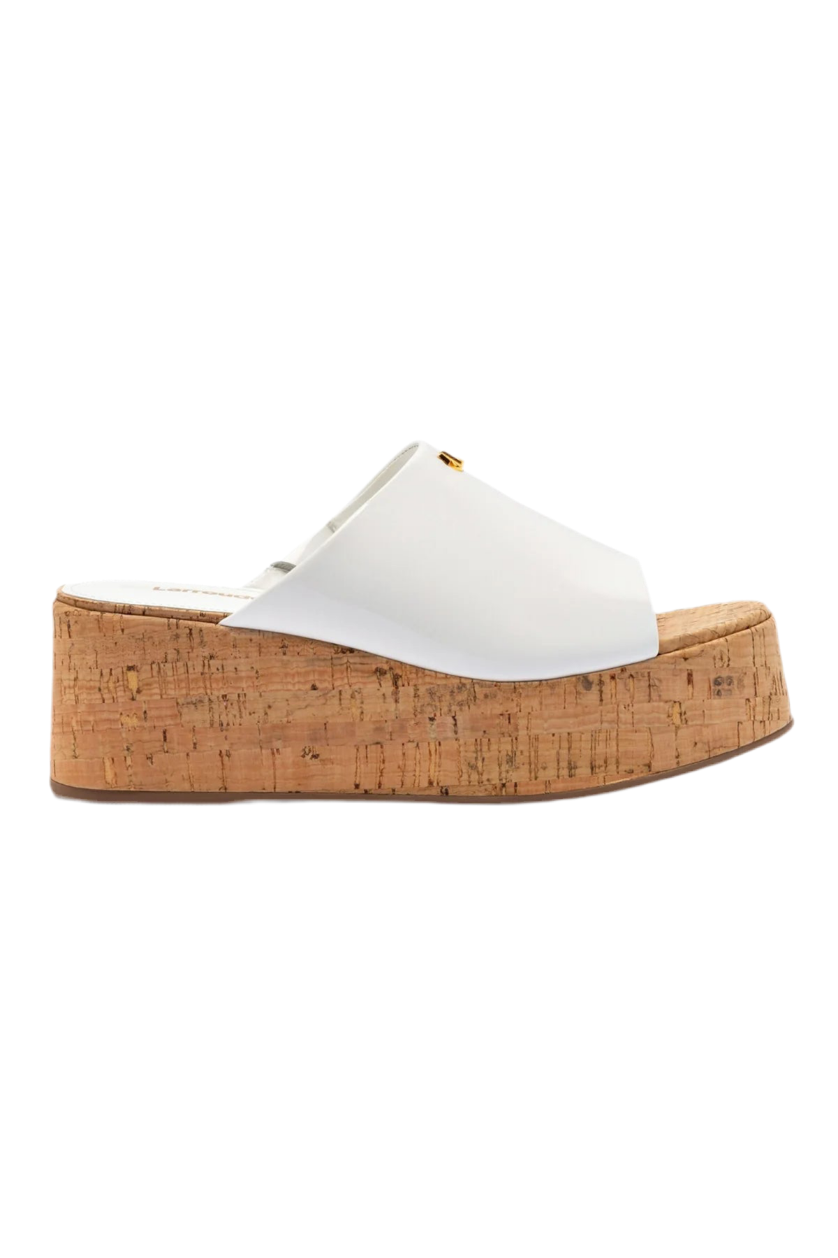 Charli Mule In White Patent Leather by Larroude