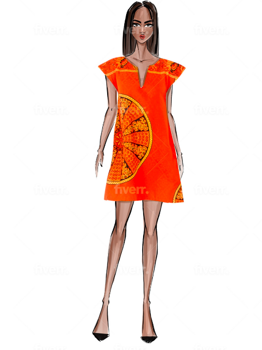 Tangerine Akili Shift Dress IV by NeoBantu