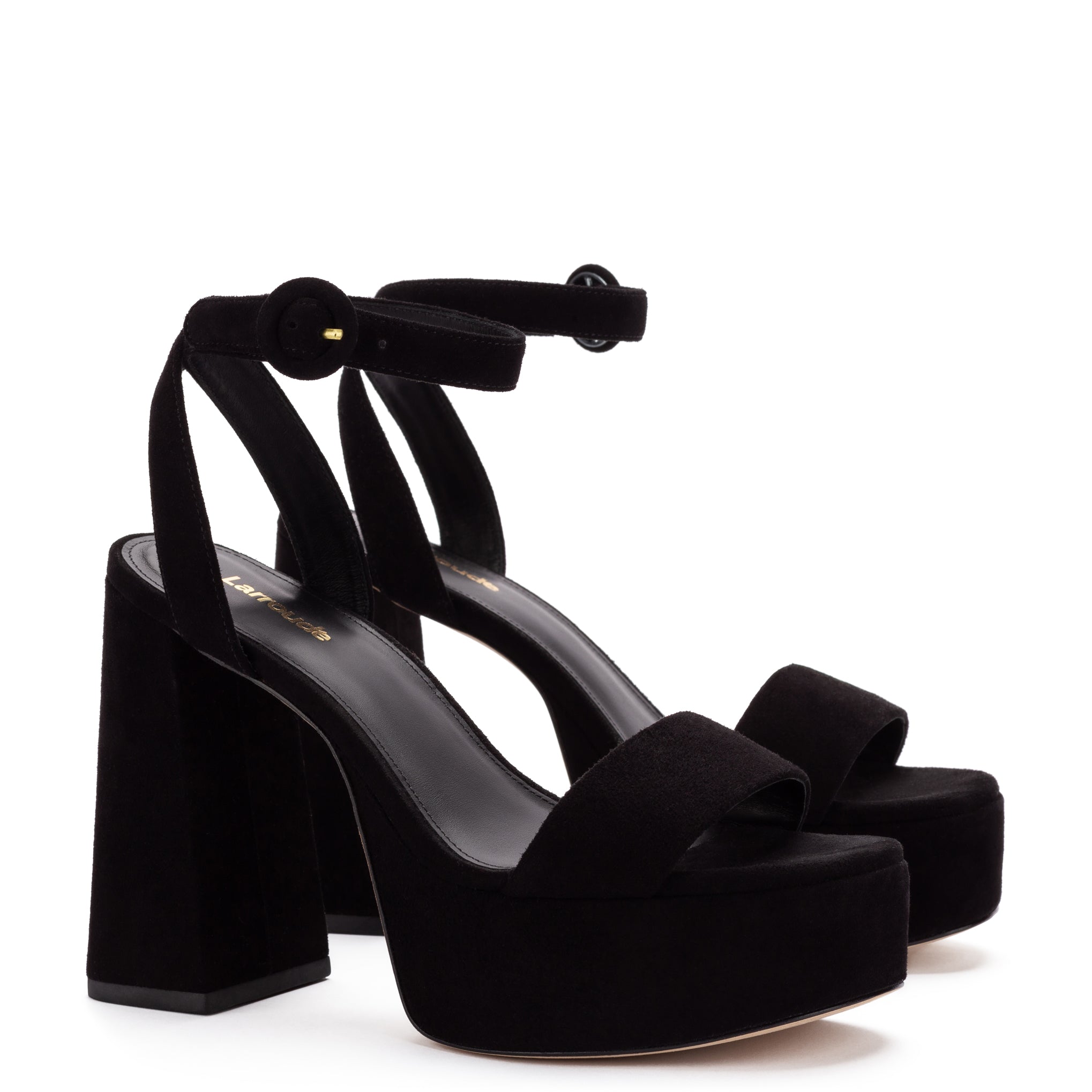 Dolly Sandal In Black Suede by Larroudé