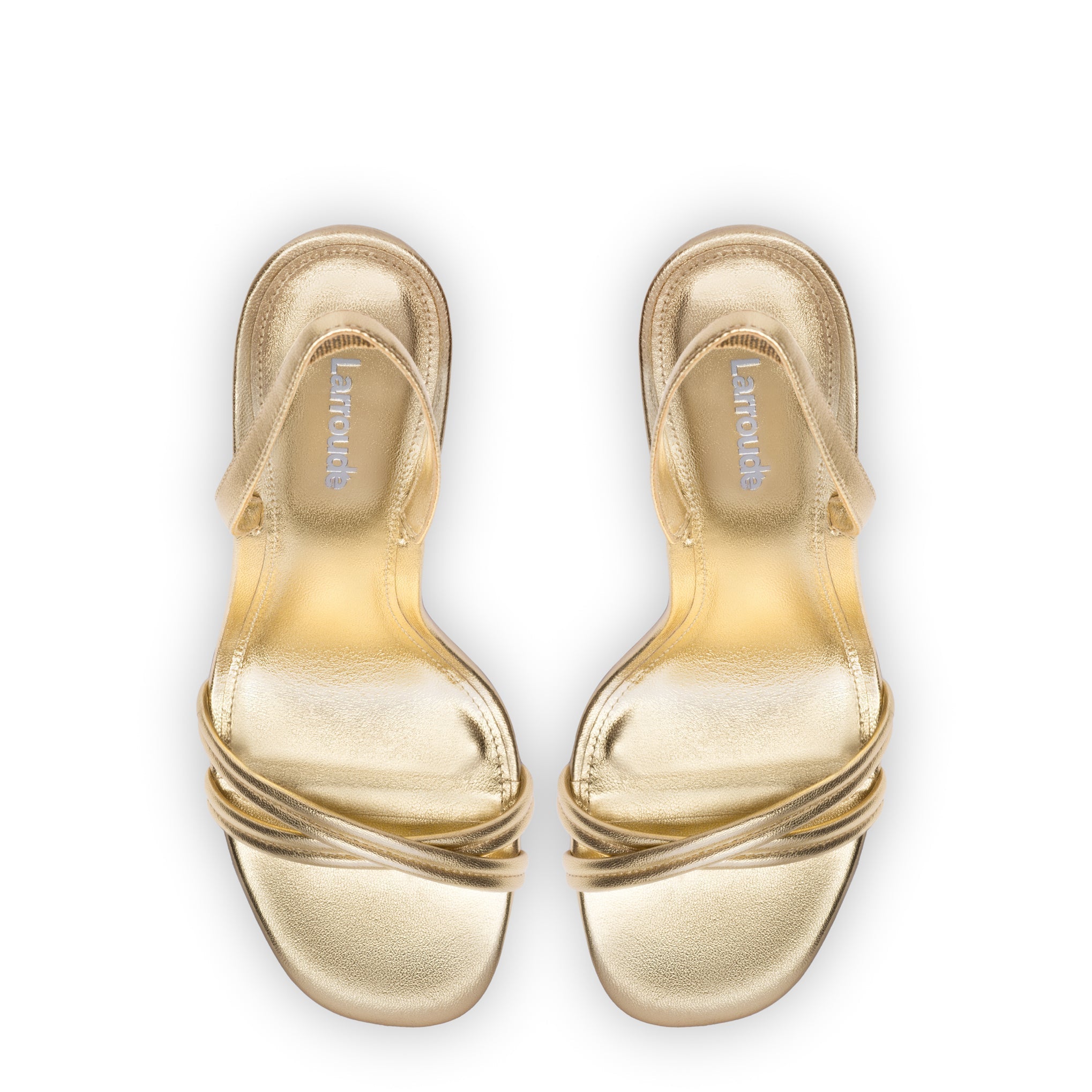 Annie Sandal In Gold Metallic Leather by Larroudé