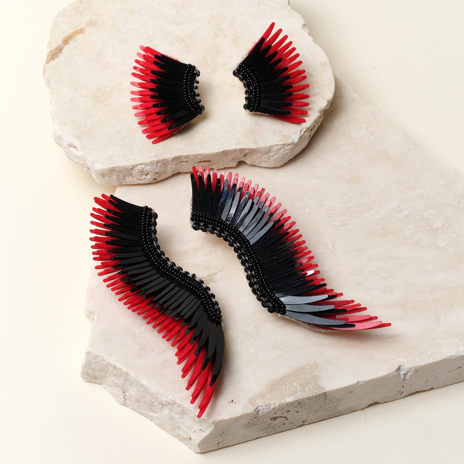 Madeline Earrings Black Red by Mignonne Gavigan