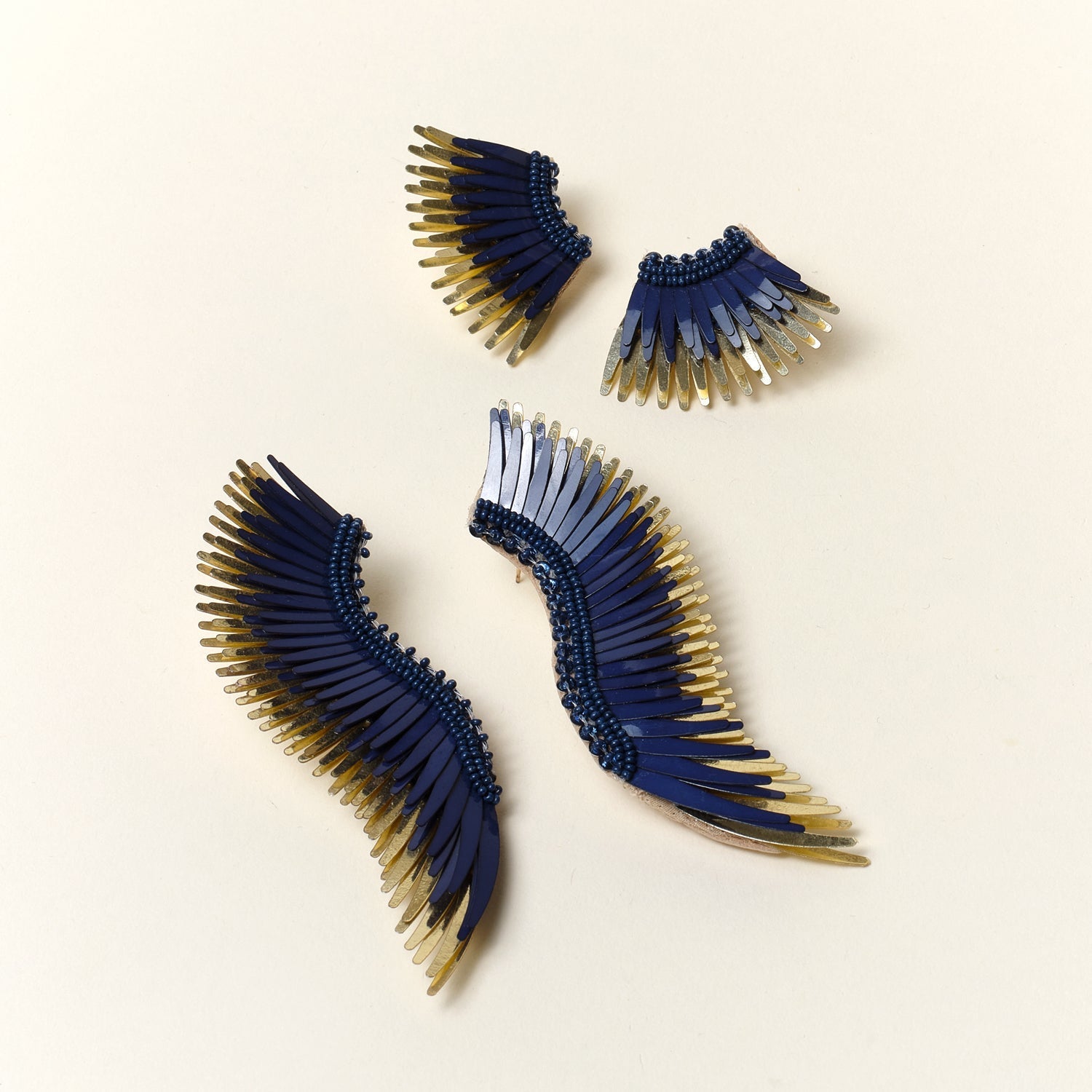 Madeline Earrings Navy Gold by Mignonne Gavigan