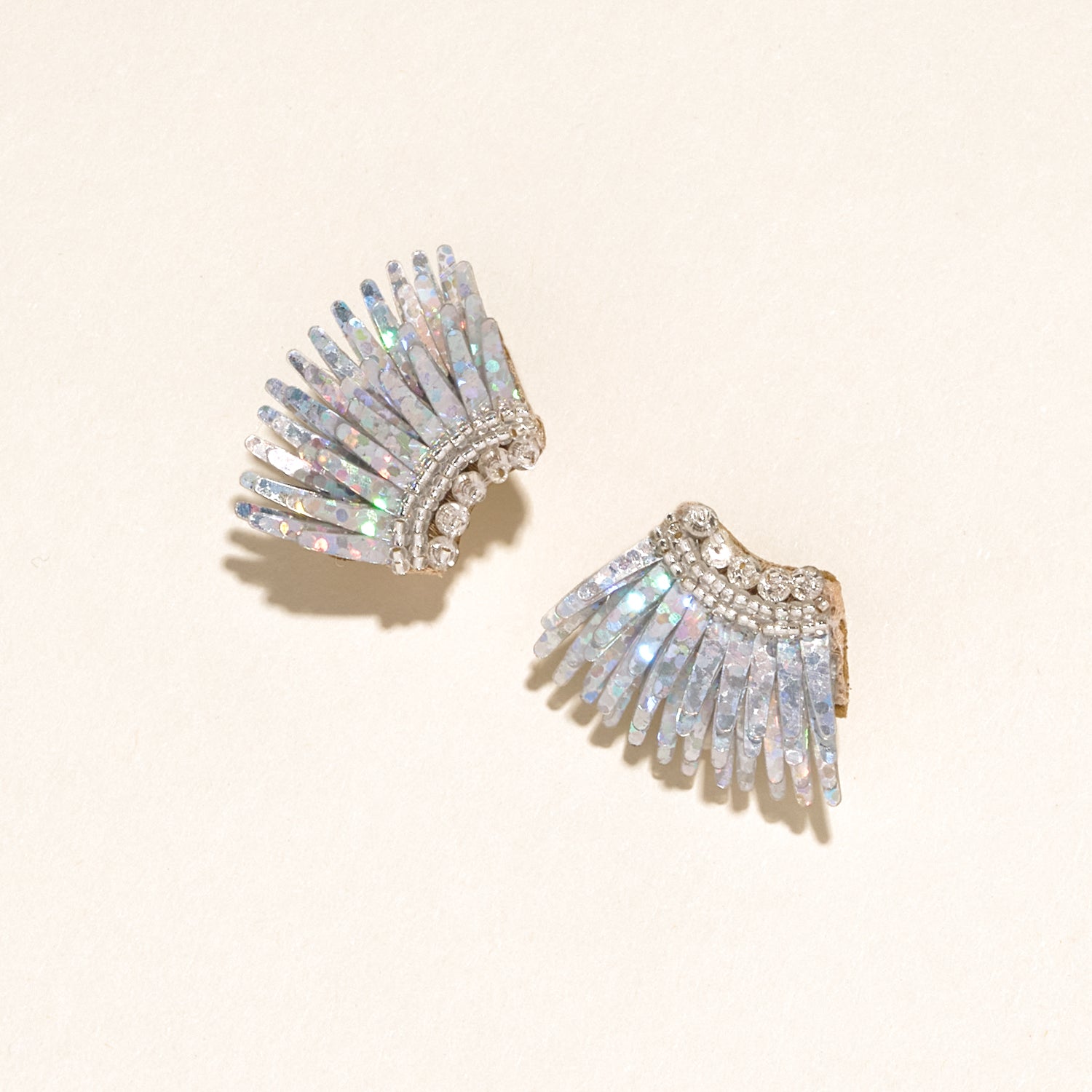 Micro Madeline Earrings Silver Glitter by Mignonne Gavigan