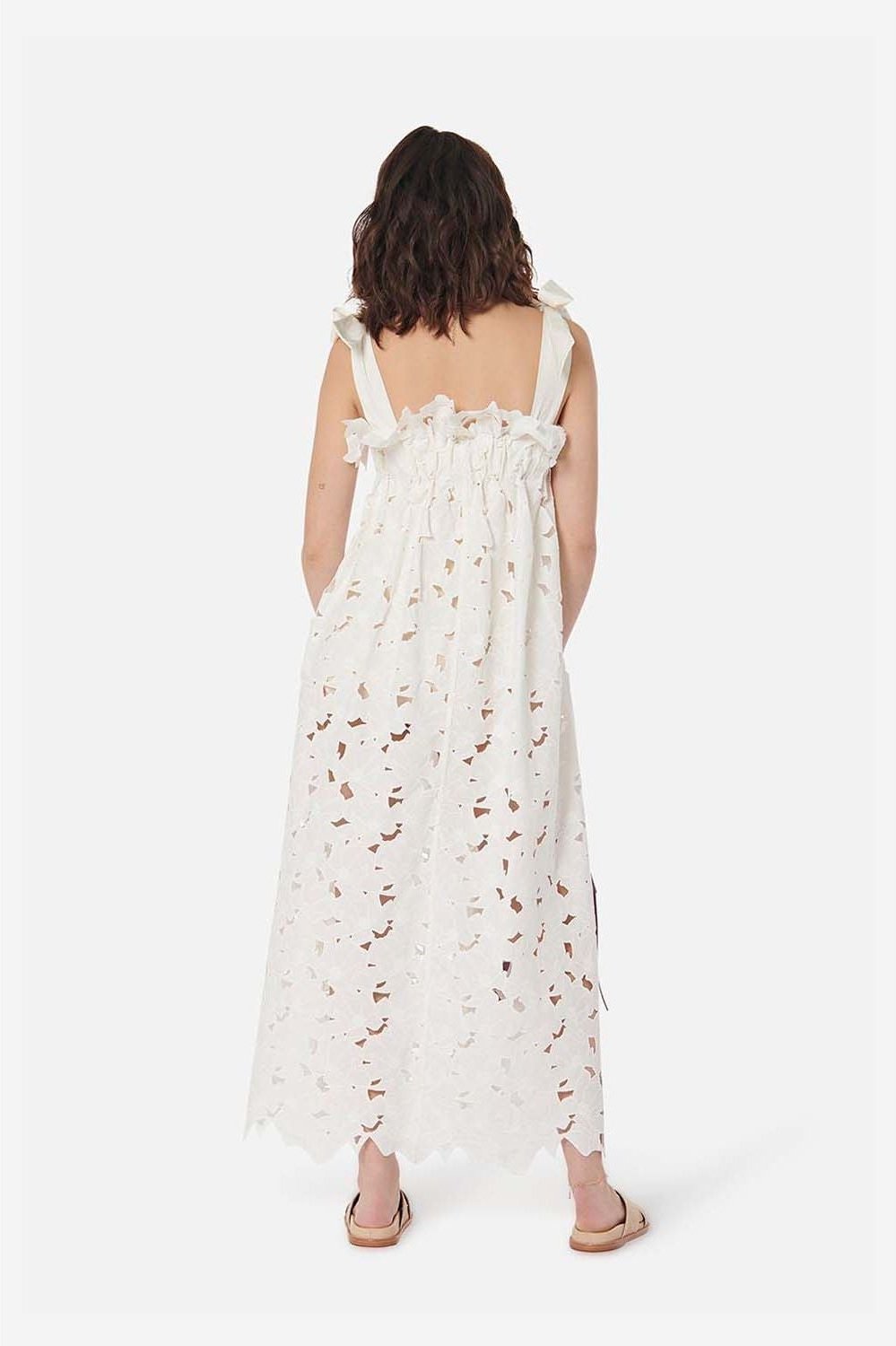 Women's Jaime Dress in White Magnolia Blossom Lace by Casey Marks