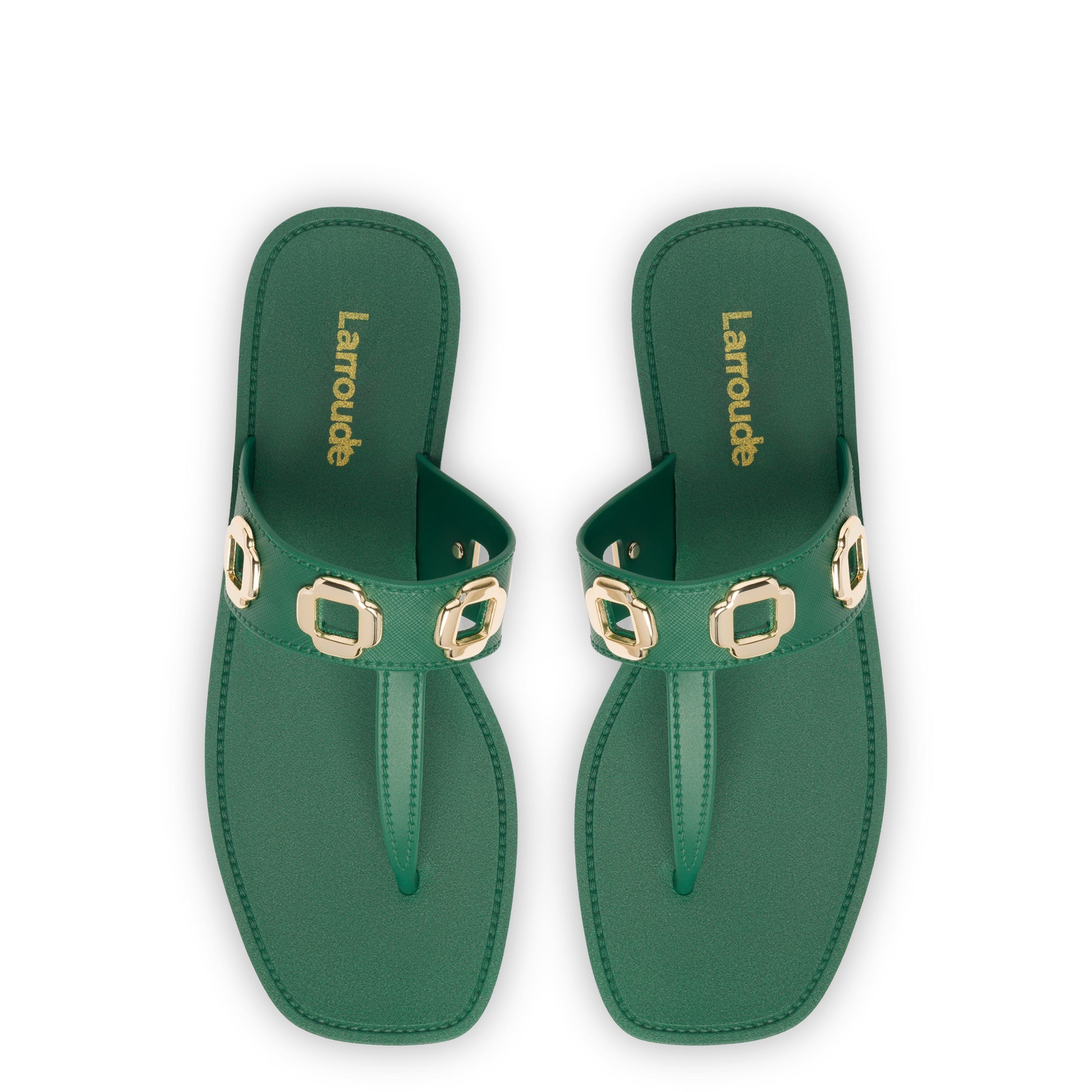 Milan S In Emerald PVC by Larroudé