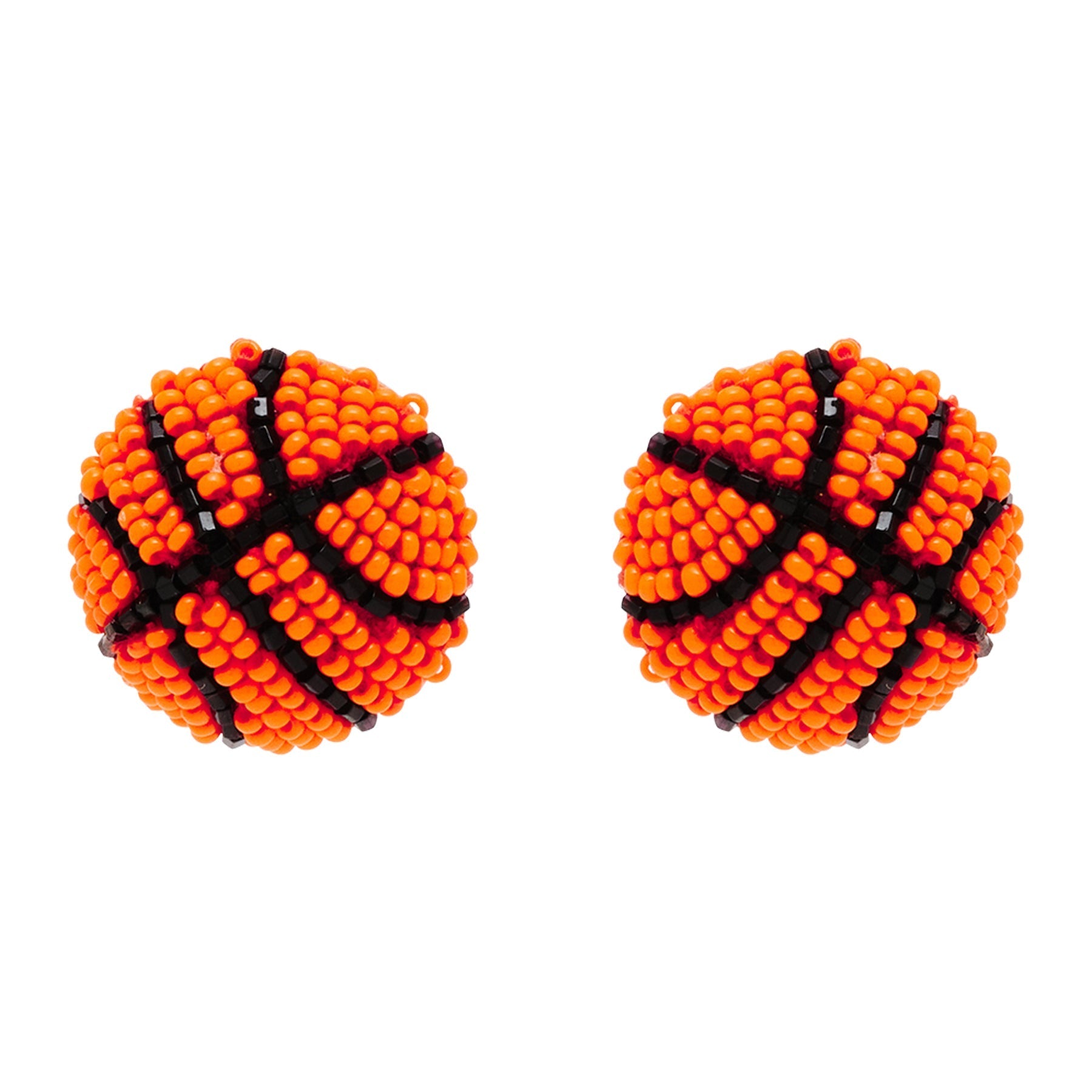 Basketball Studs Orange Black by Mignonne Gavigan