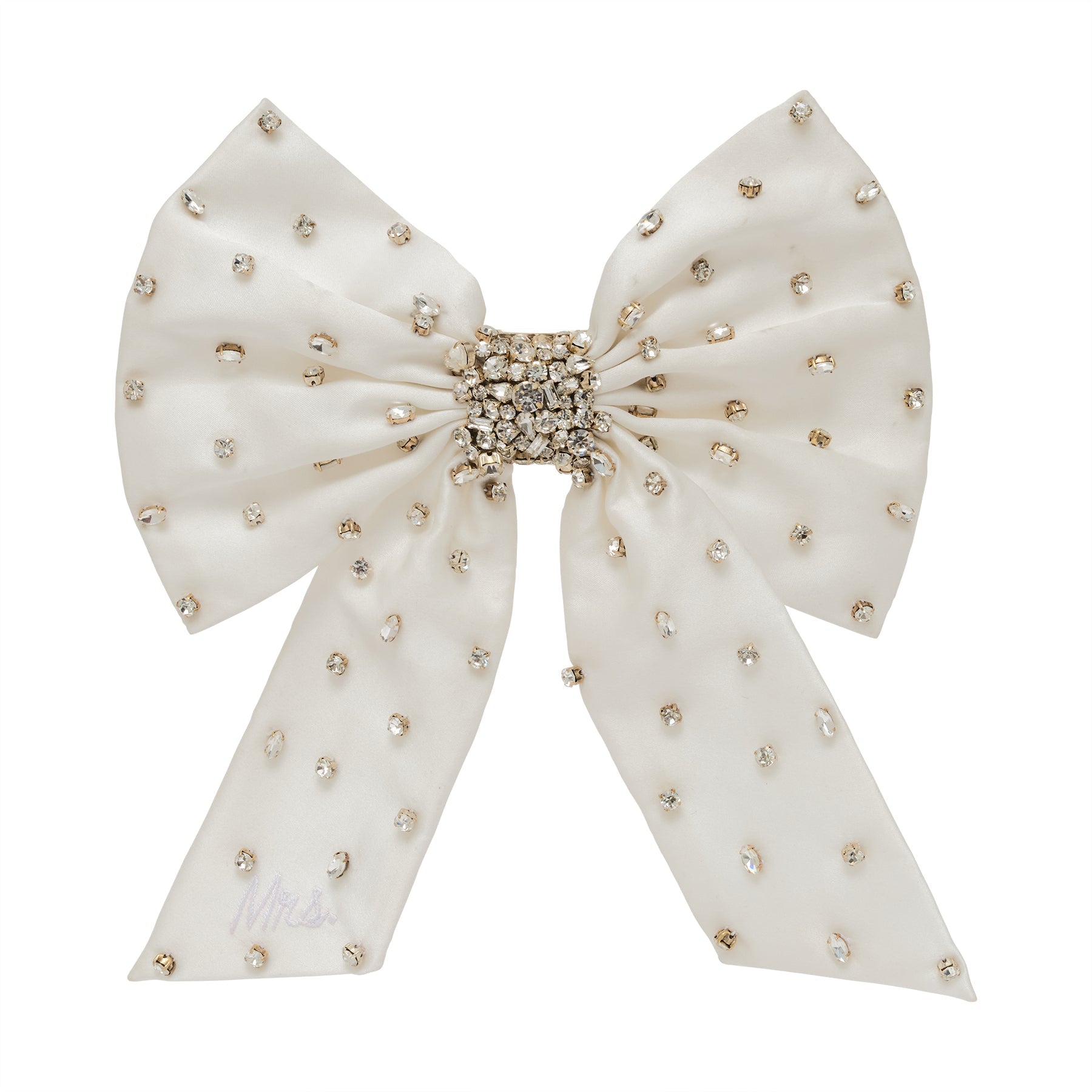 Mrs. Grace Crystal Bow Hairclip White by Mignonne Gavigan