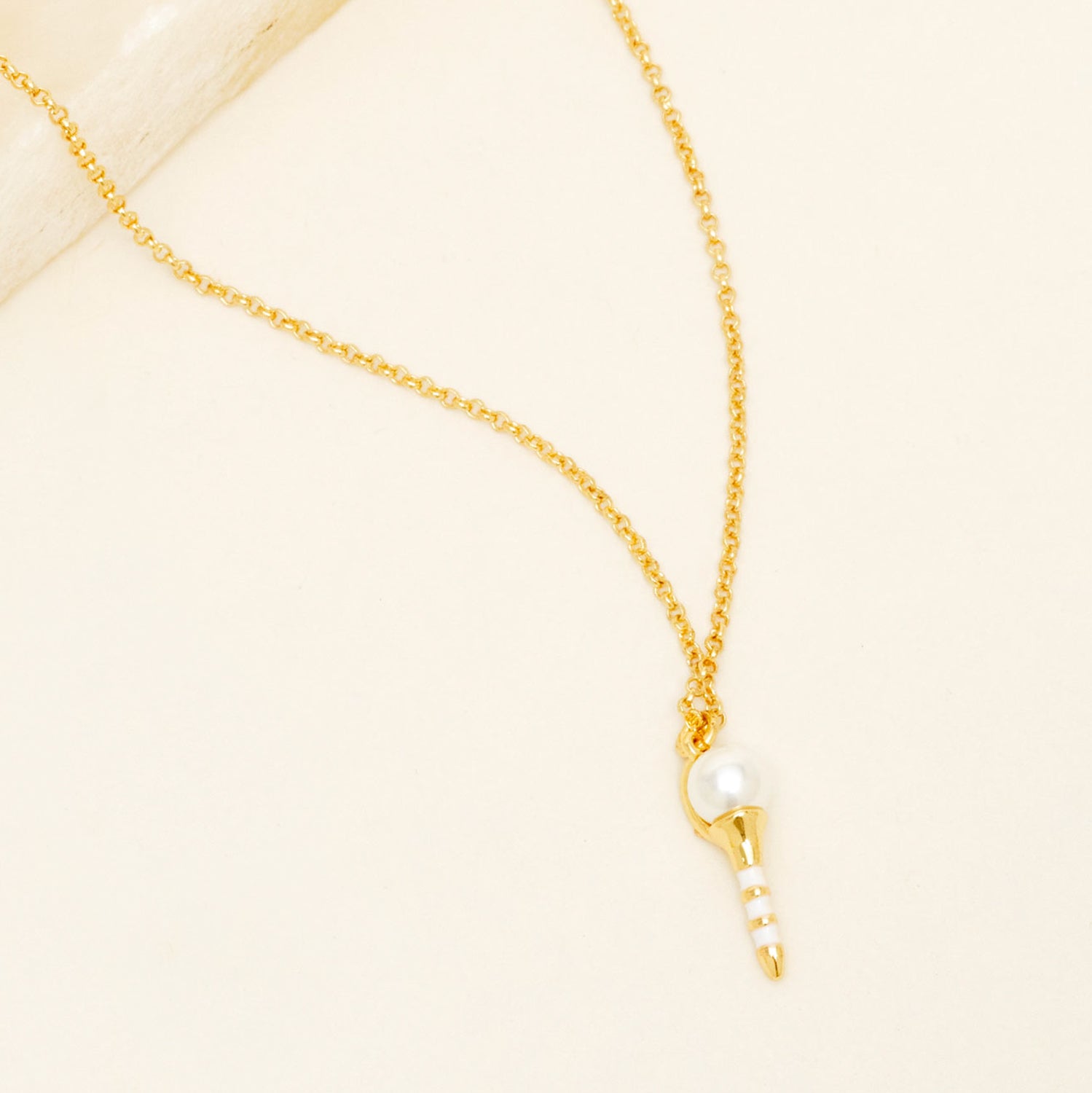 Tee Necklace White Gold by Mignonne Gavigan