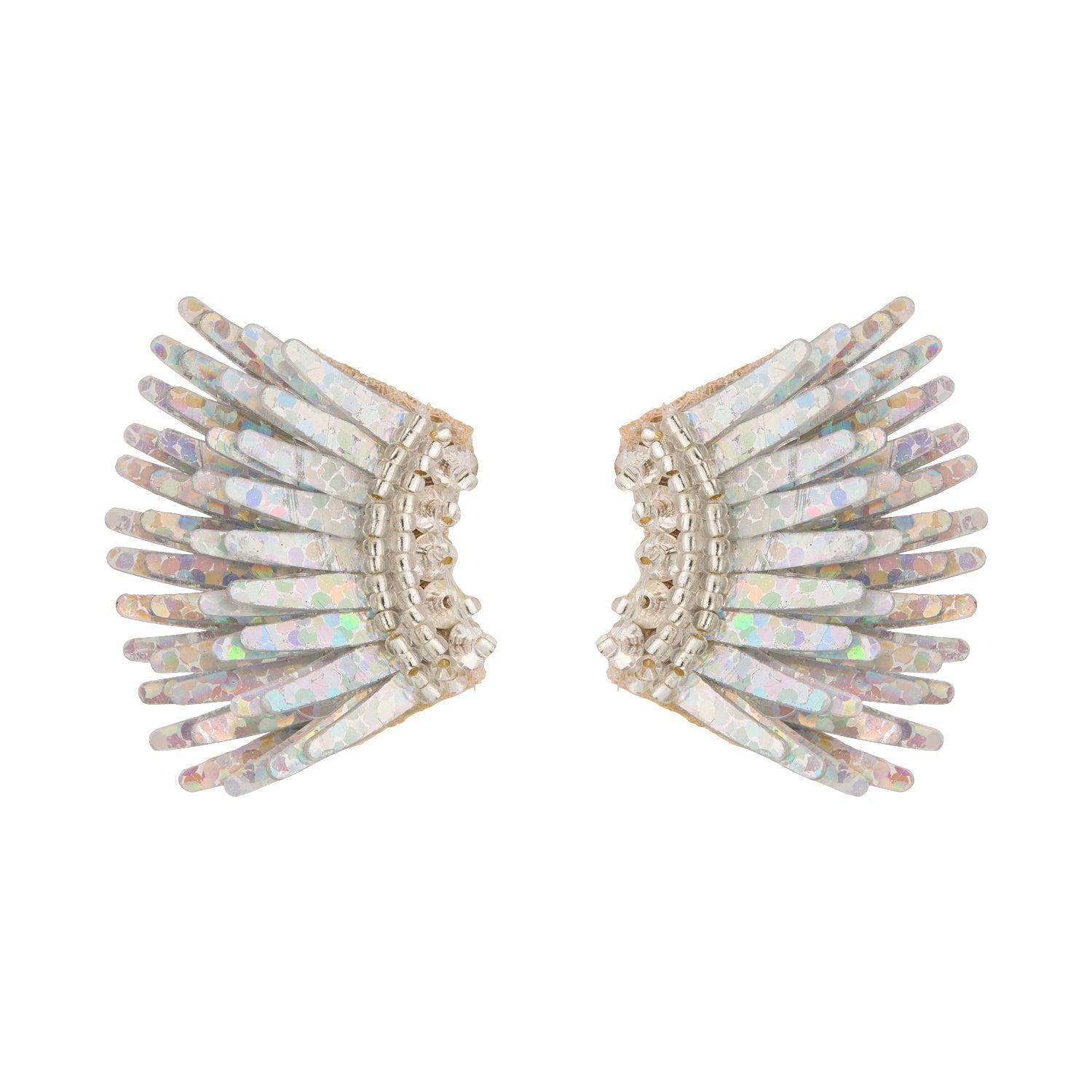 Micro Madeline Earrings Silver Glitter by Mignonne Gavigan