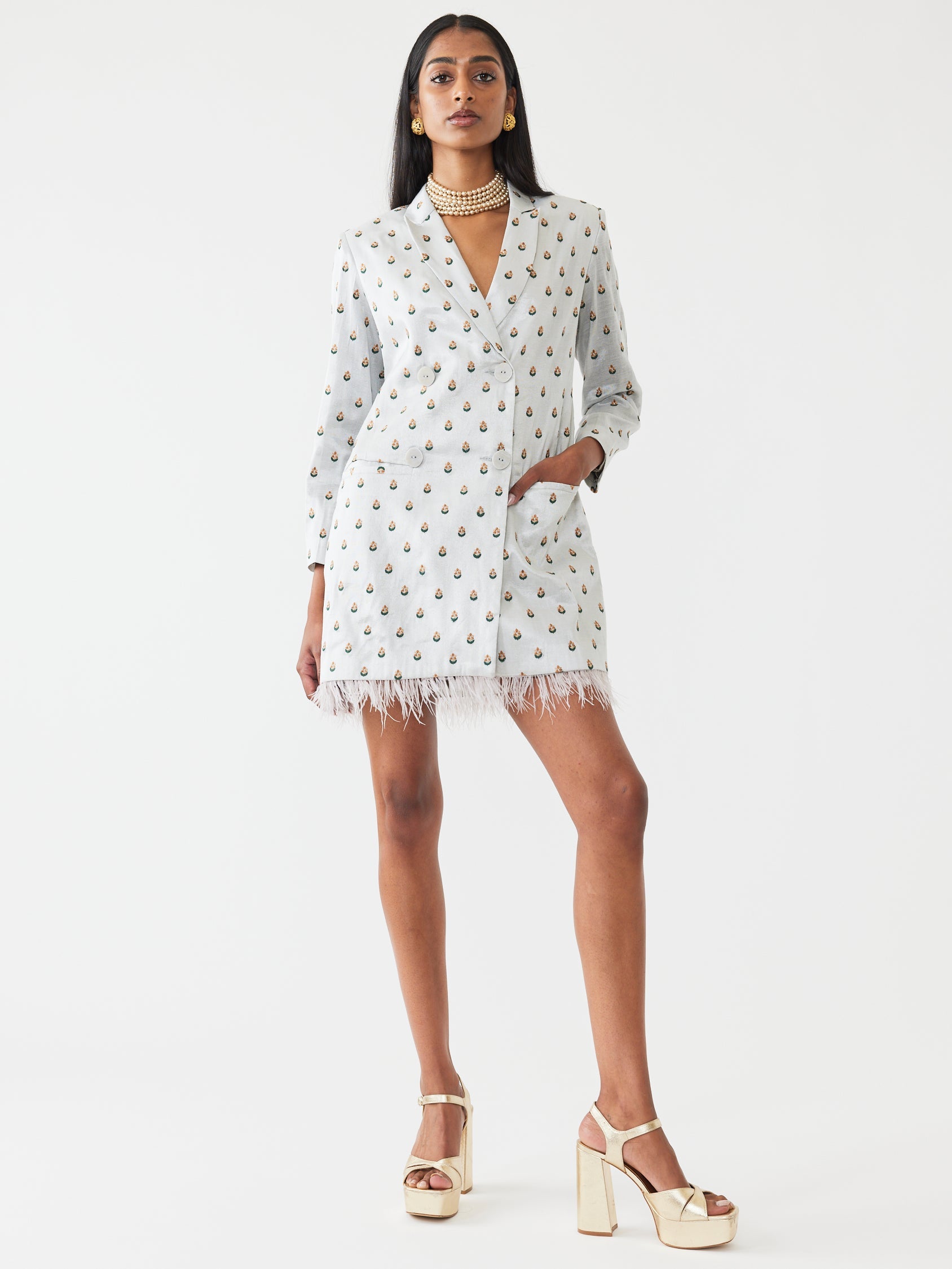 Alex Embroidered Blazer Dress by Eddy