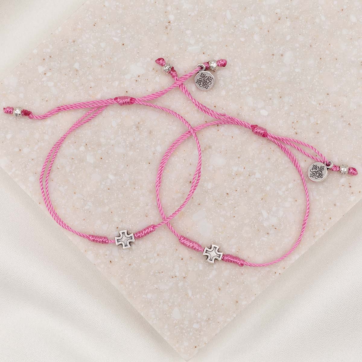 Together in Prayer for a Cure Breast Cancer Awareness Bracelet Set by My Saint My Hero