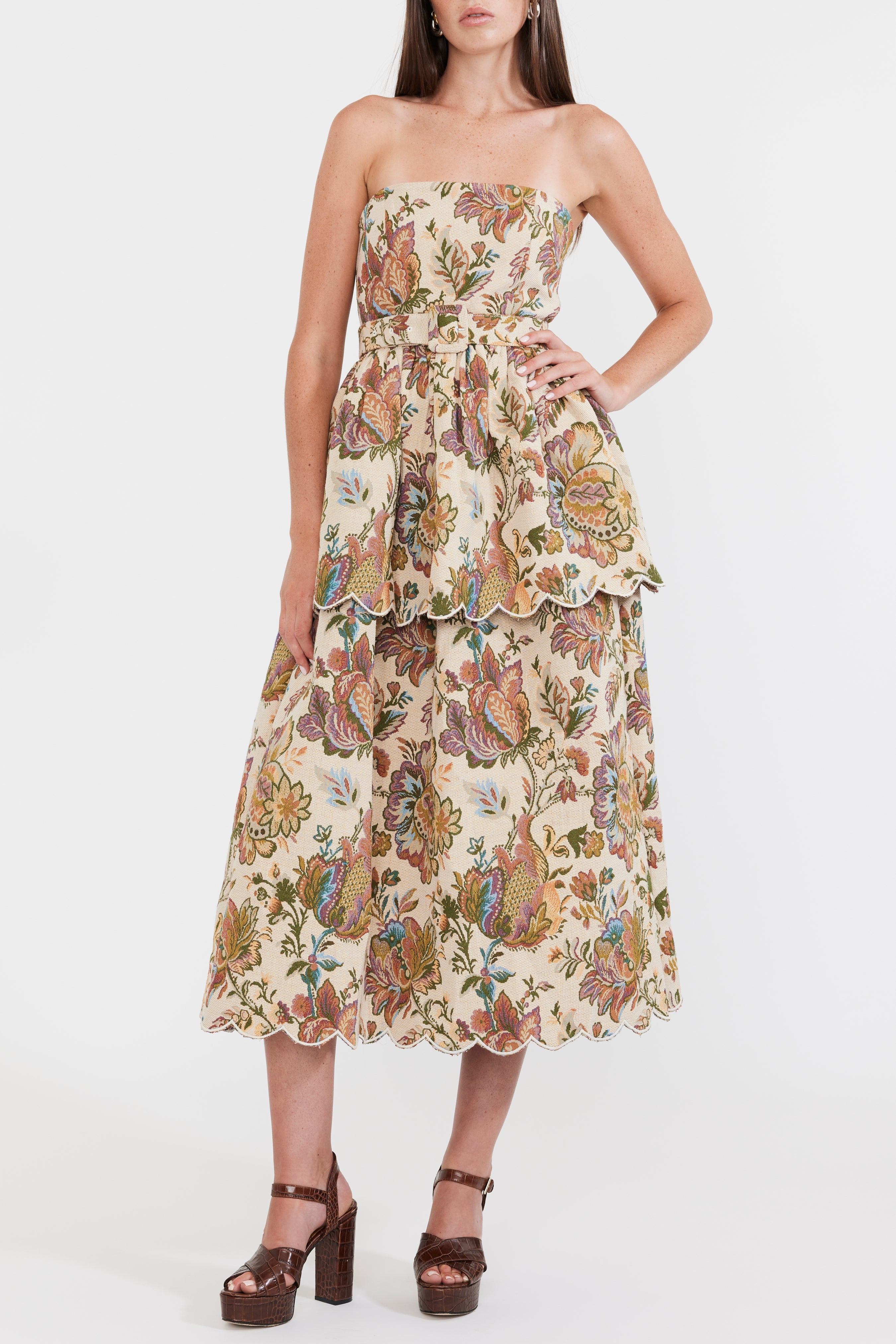 Daisy Dress in Rainbow Floral Jacquard by Eddy