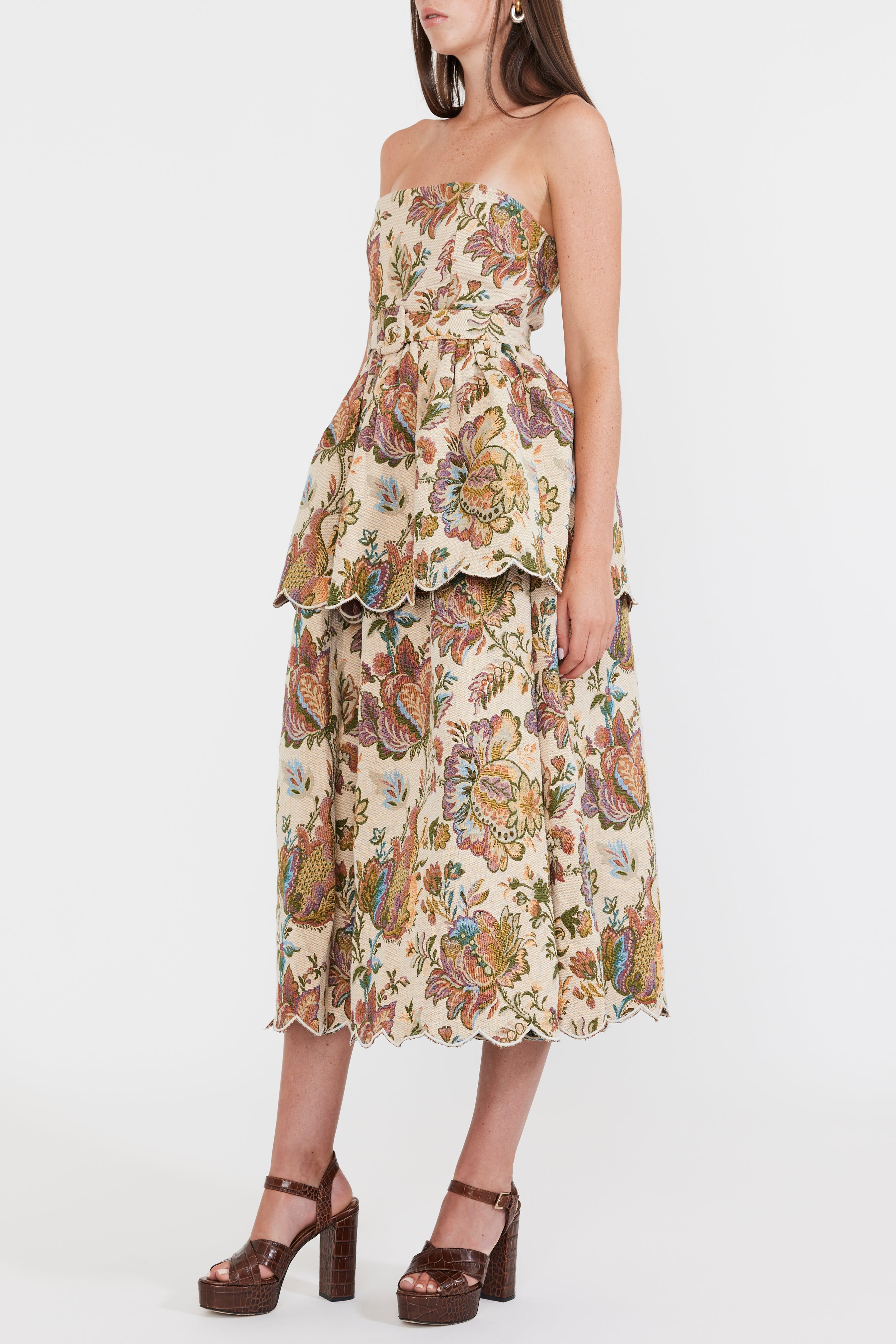 Daisy Dress in Rainbow Floral Jacquard by Eddy