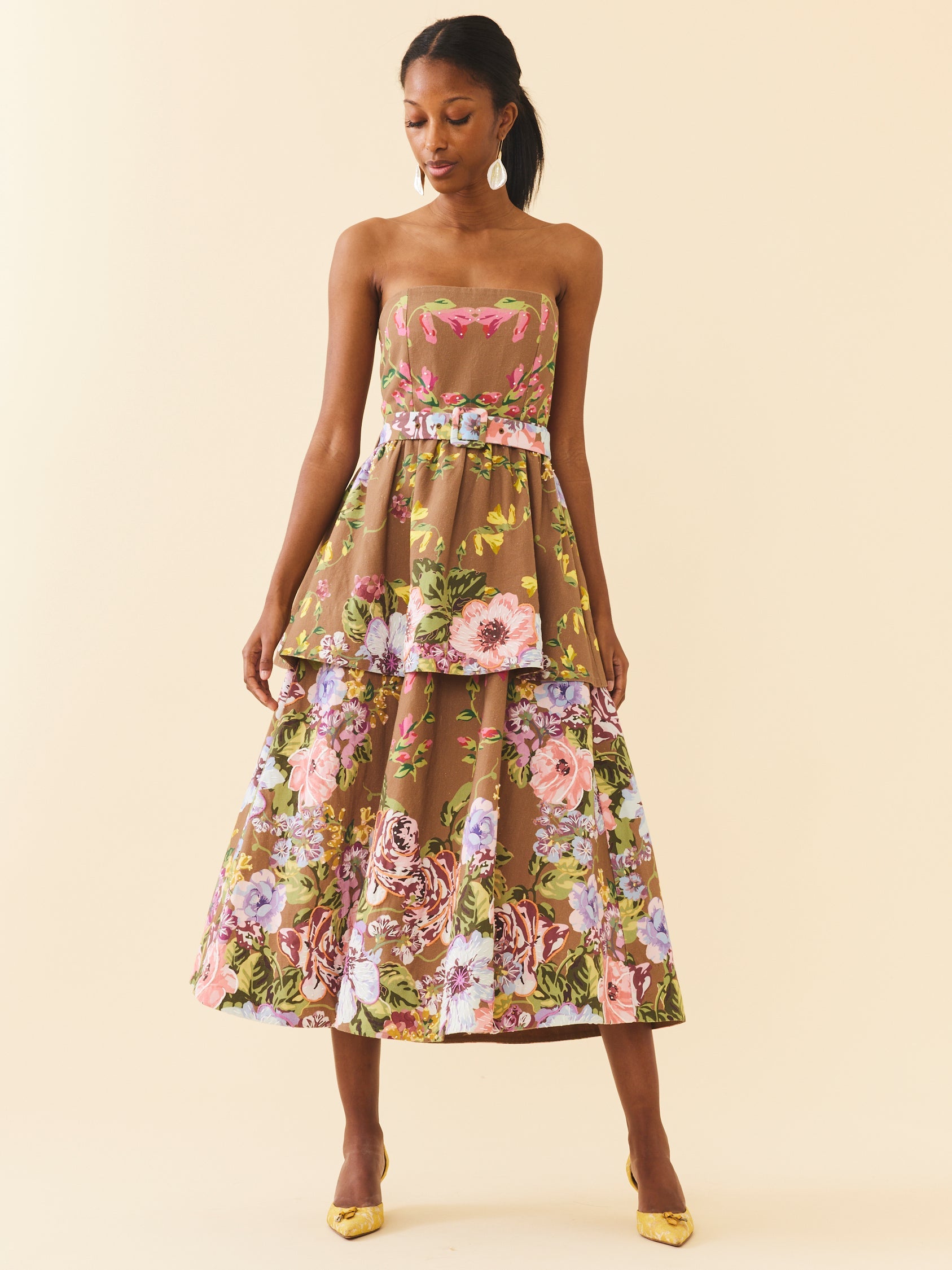 Daisy Dress in Caramel Victorian Floral by Eddy