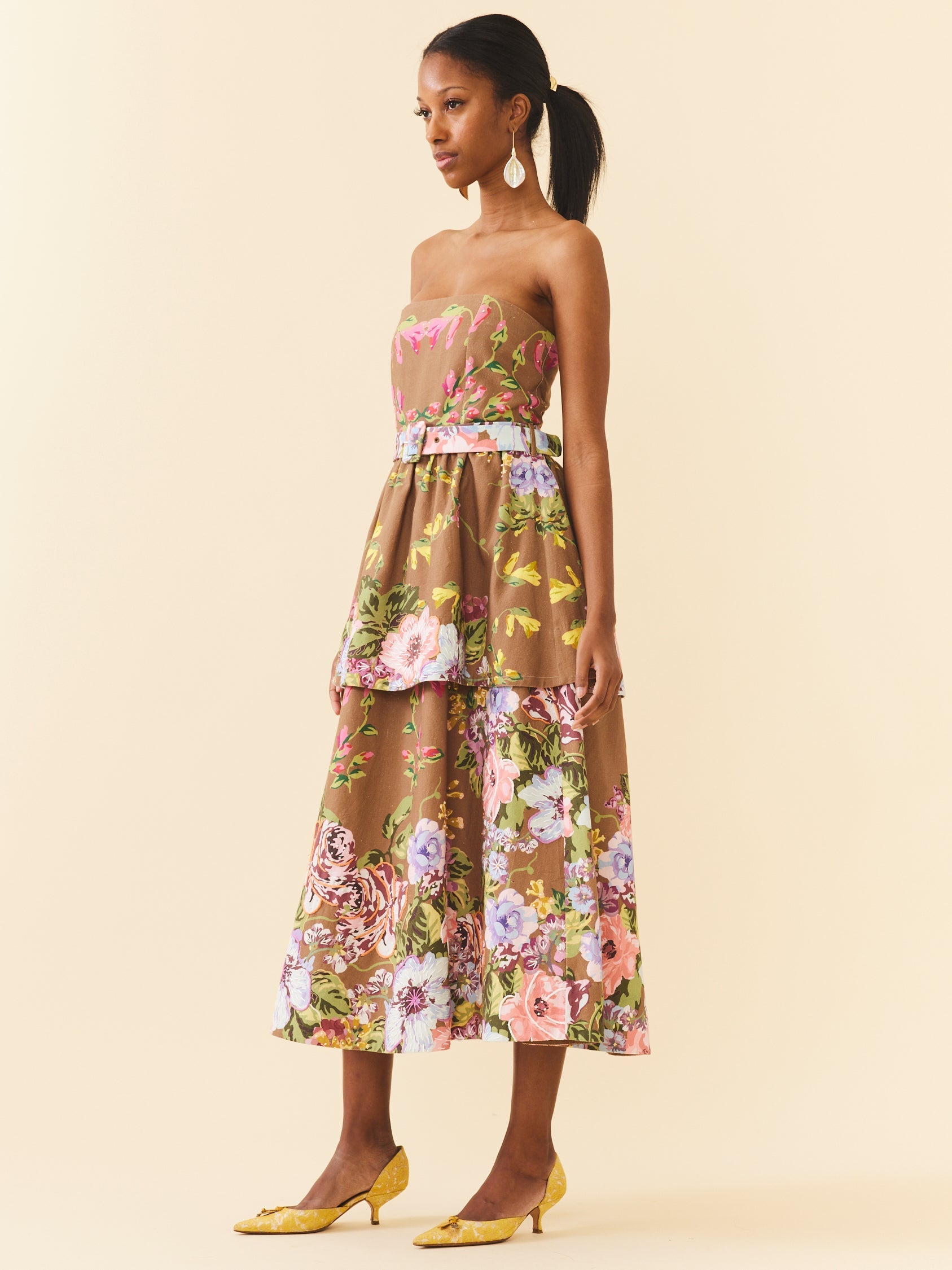 Daisy Dress in Caramel Victorian Floral by Eddy