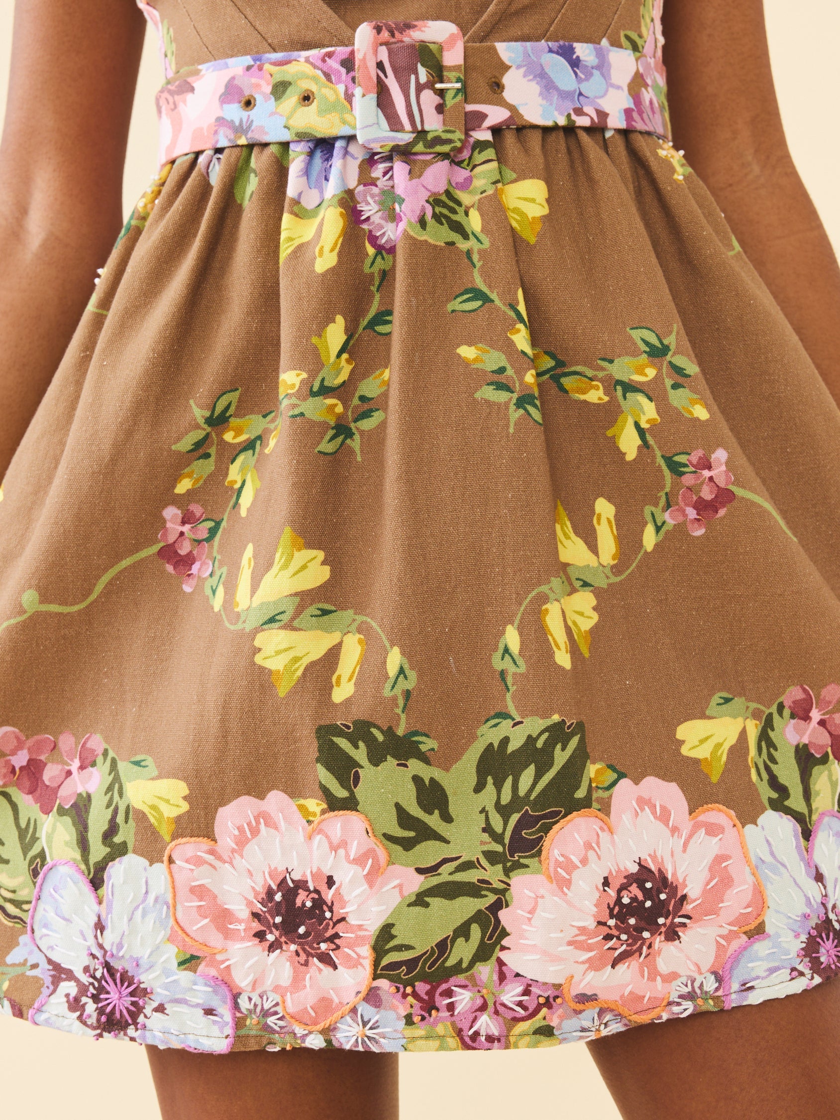 Georgie Dress in Caramel Victorian Floral by Eddy