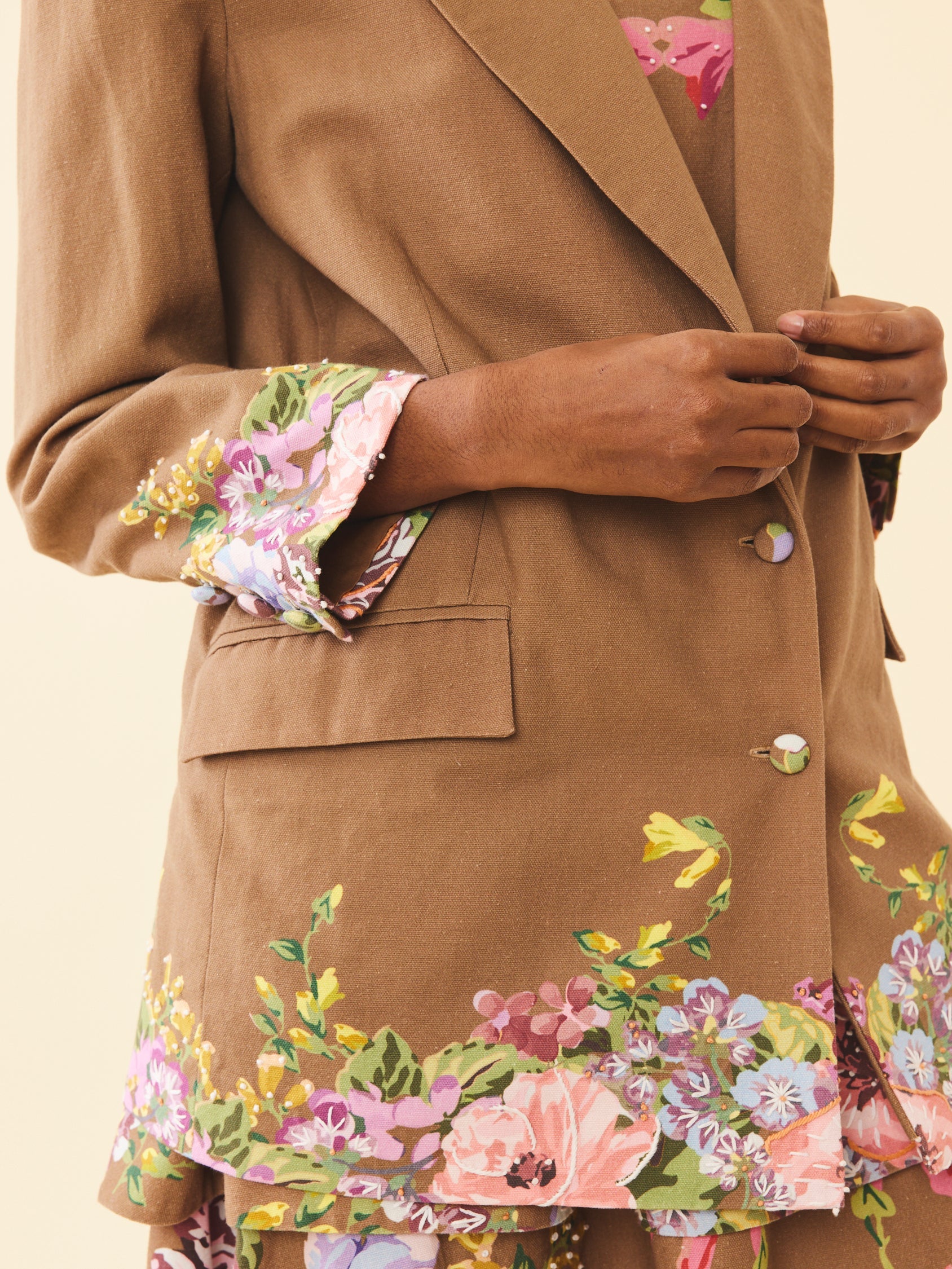 Sloan Blazer in Caramel Victorian Floral by Eddy