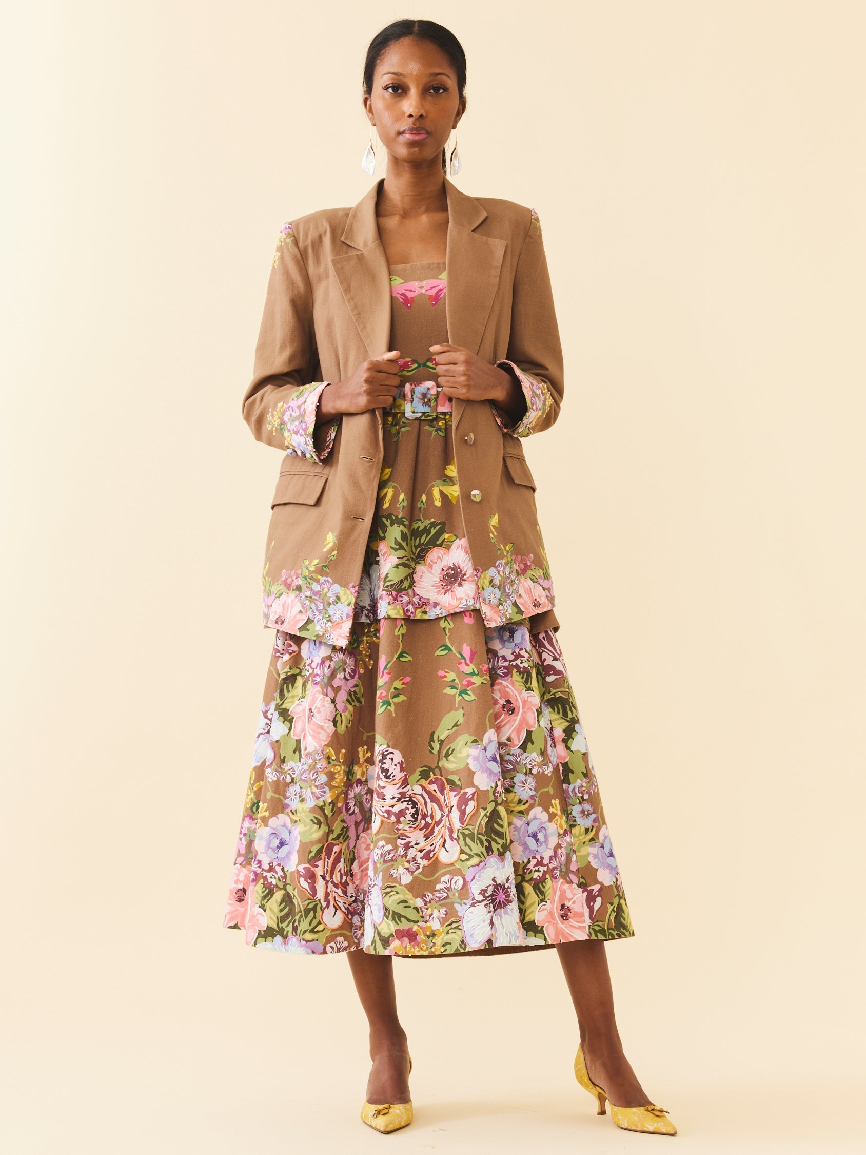 Sloan Blazer in Caramel Victorian Floral by Eddy